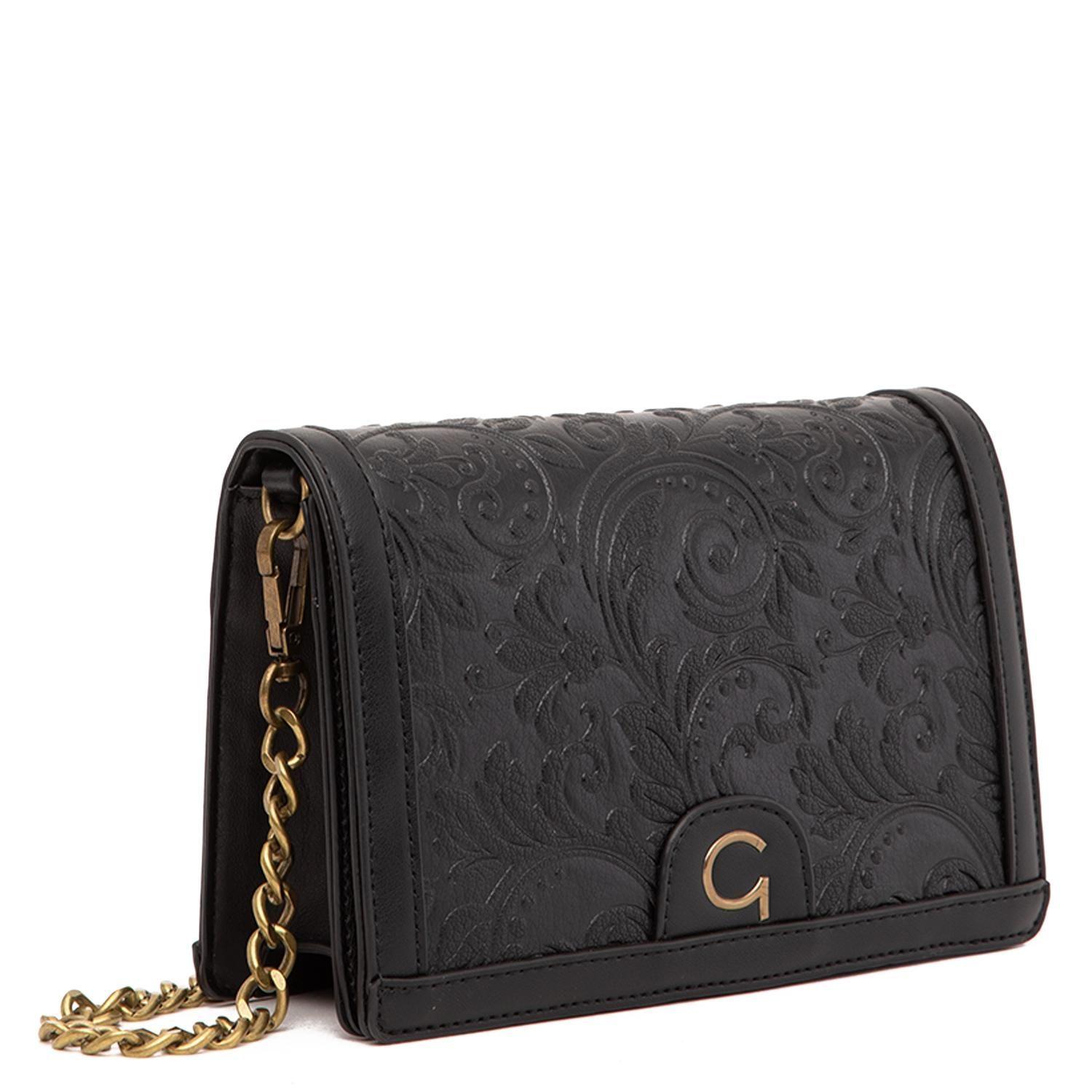 Cartera  Retro Con Tapa  Gacel  Negro  Car3430-3