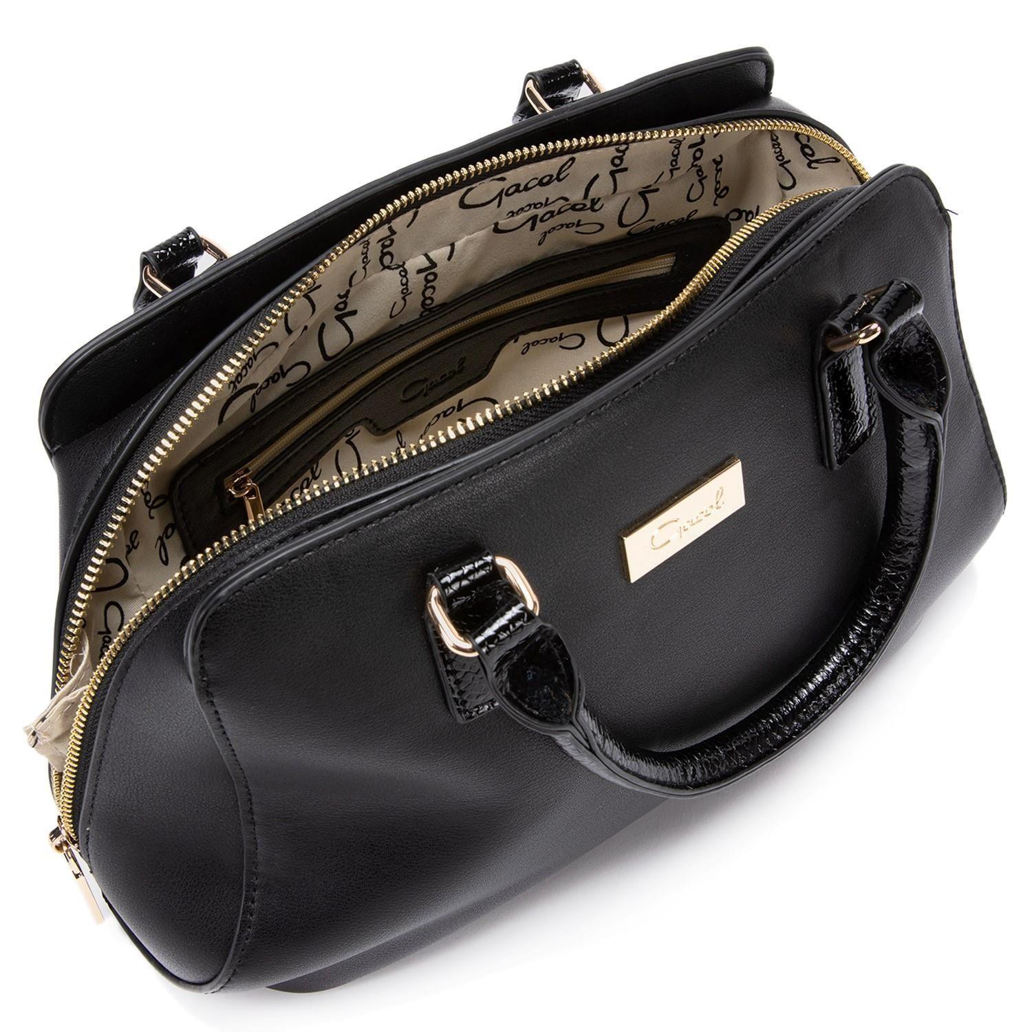 Cartera  Dos Asas Mediana  Gacel  Negro  Car2874-4