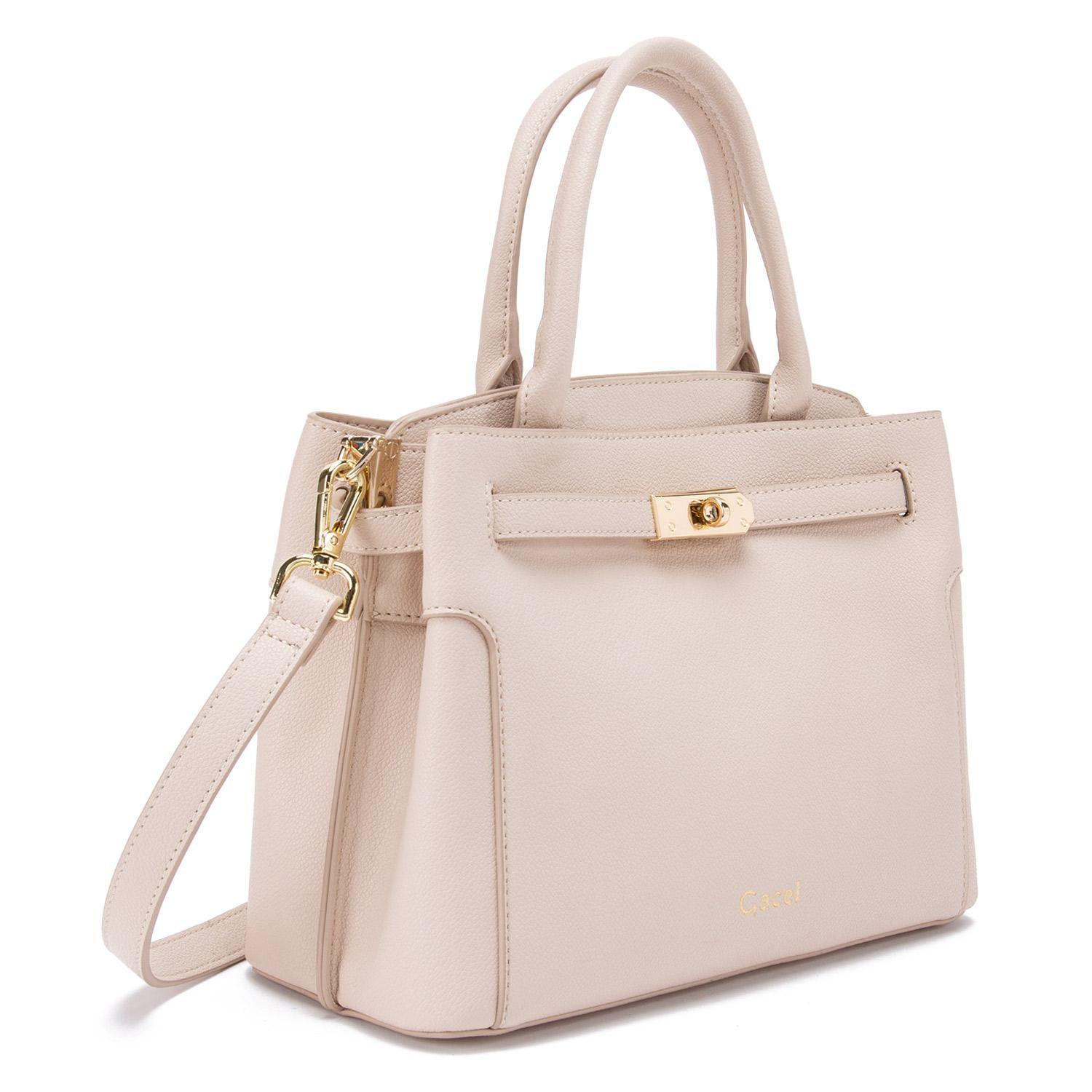 Cartera  Dos Asas Pequeña  Gacel  Off White  Car3292-2