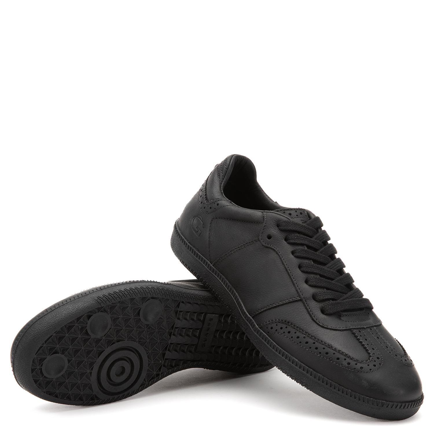 Zapatilla de cuero hombre Guante negro Keith-3