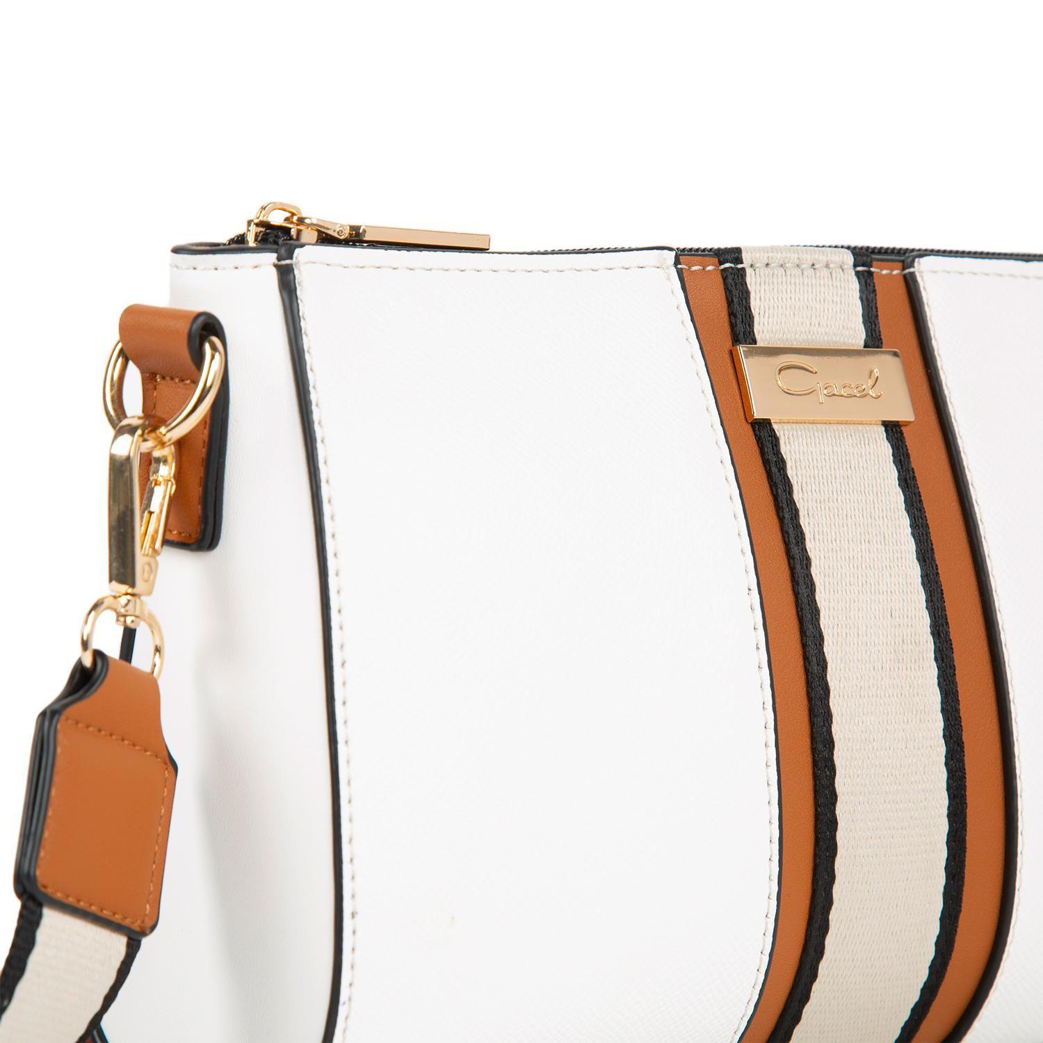 Cartera  Bandolera Grande  Gacel  Off White  Car2977-3