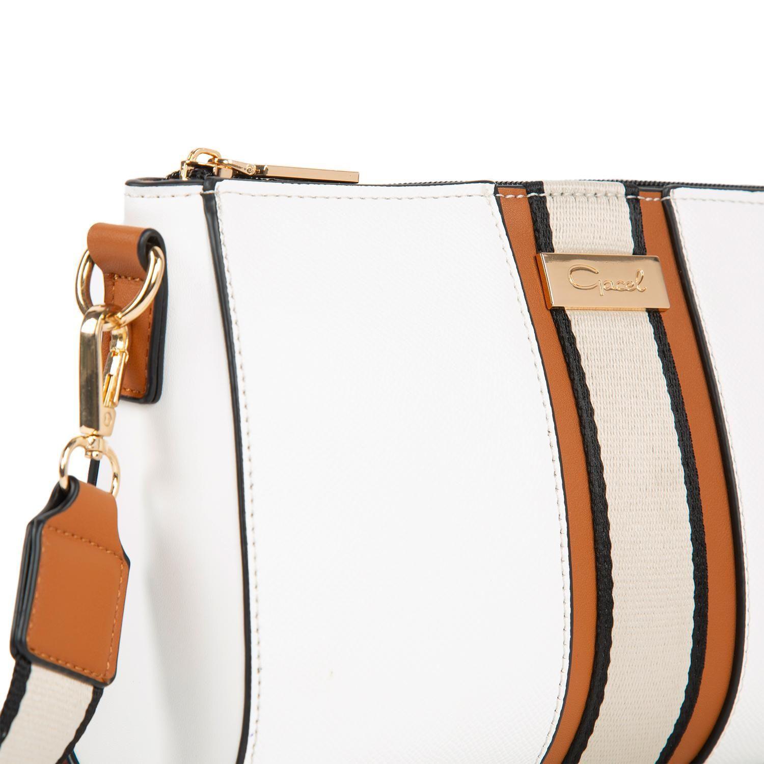Cartera  Bandolera Grande  Gacel  Off White  Car2977-3