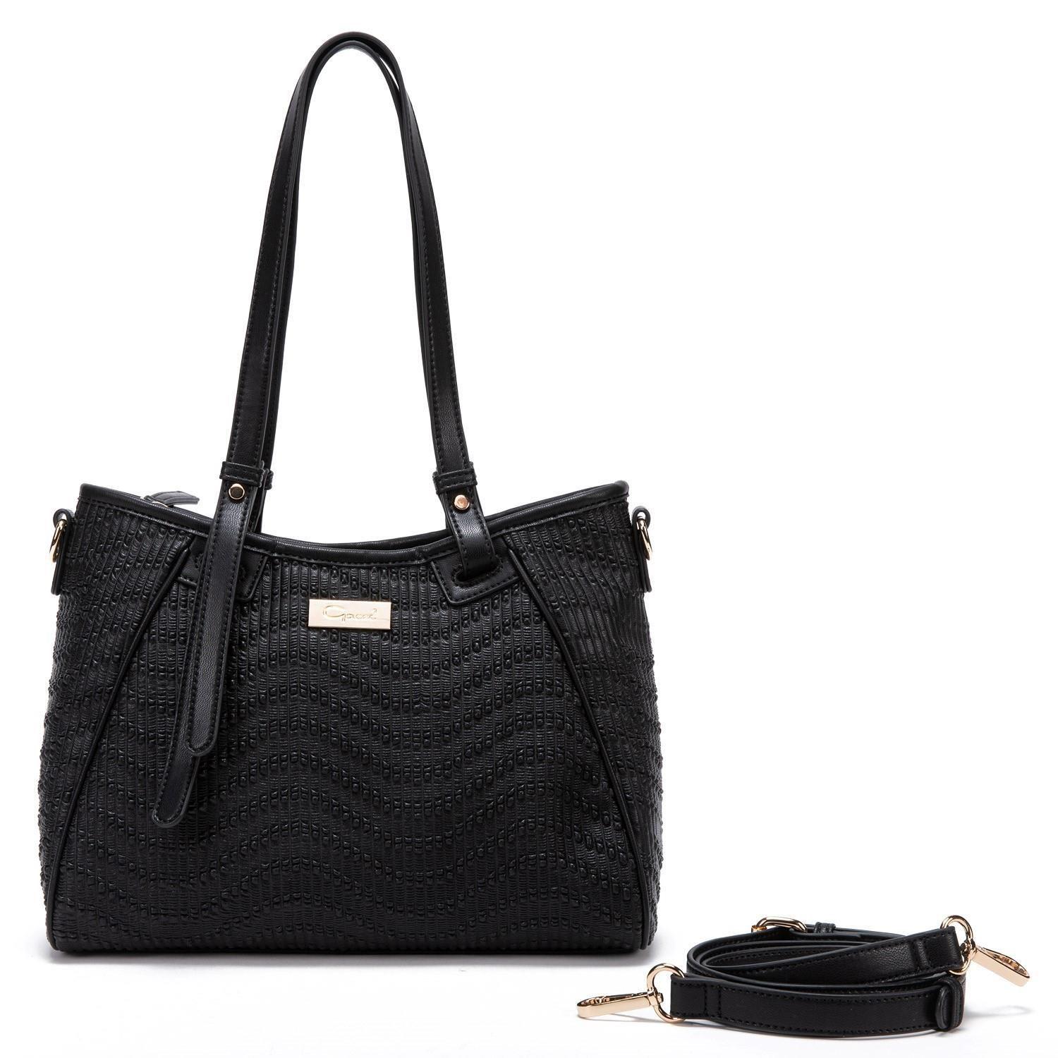 Cartera  Dos Asas Mediana  Gacel  Negro  Car2826-0