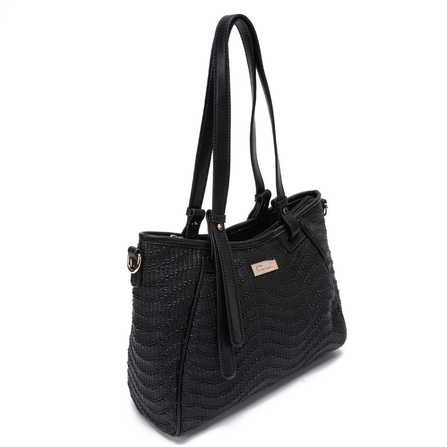 Cartera  Dos Asas Mediana  Gacel  Negro  Car2826-2