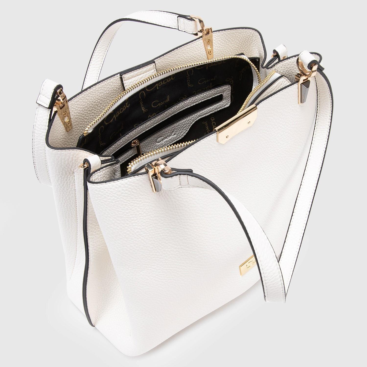 Cartera  Dos Asas Grande  Gacel  Blanco  Car2835-4