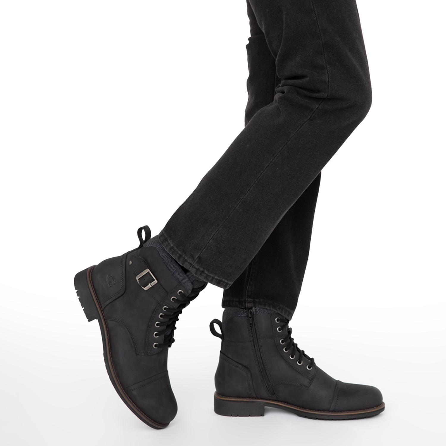 Botin de cuero hombre Guante negro Lancaster-1