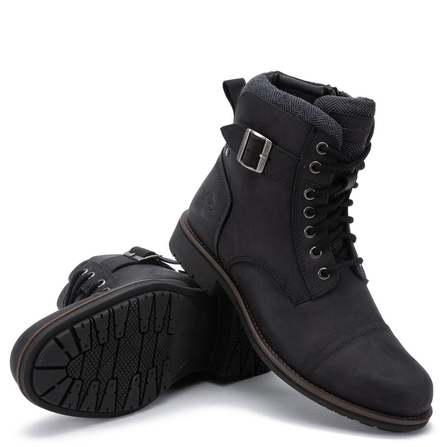 Botin de cuero hombre Guante negro Lancaster-3