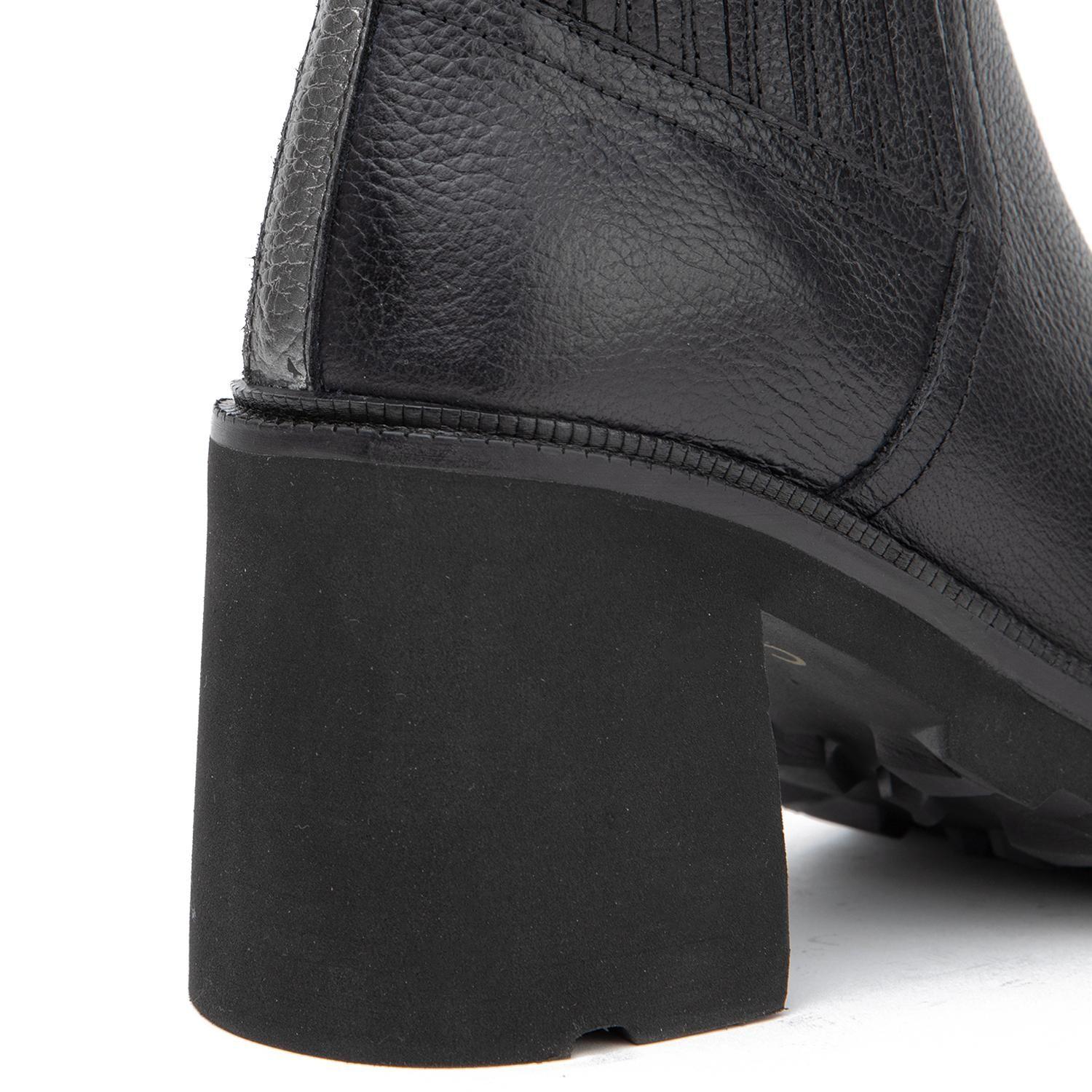 Botin de cuero mujer Gacel negro Maca-3