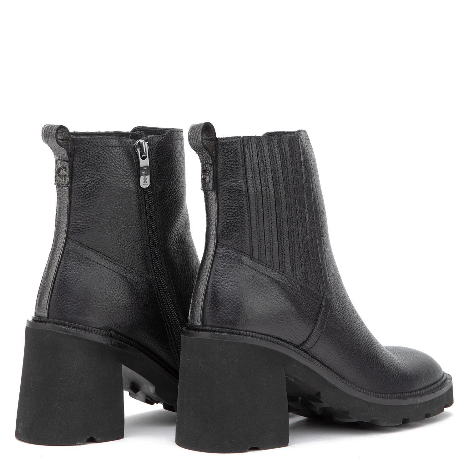 Botin de cuero mujer Gacel negro Maca-4