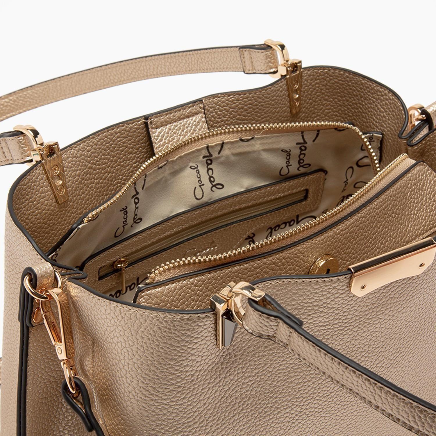 Cartera  Dos Asas Grande  Gacel  Dorado  Car2704-5