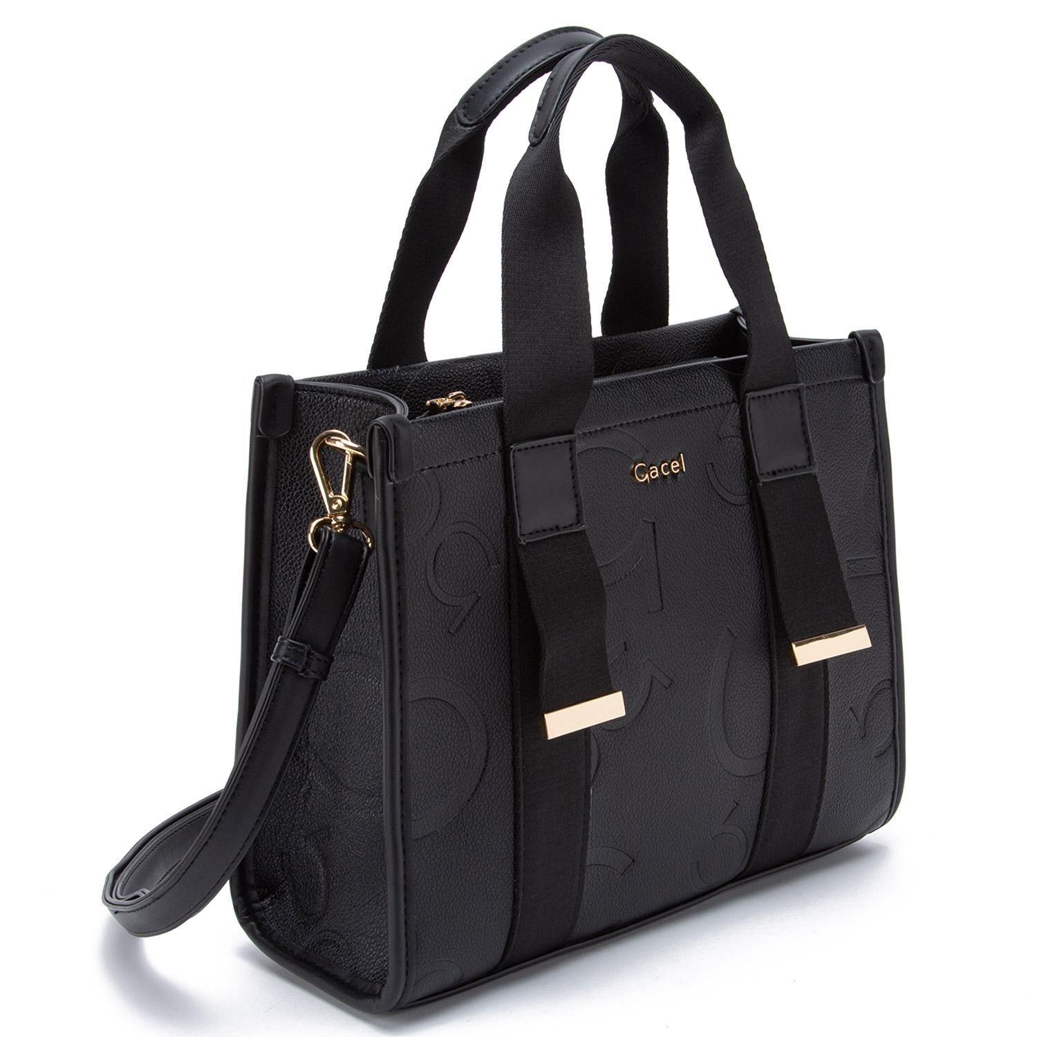 Cartera  Dos Asas Mediana  Gacel  Negro  Car3333-2