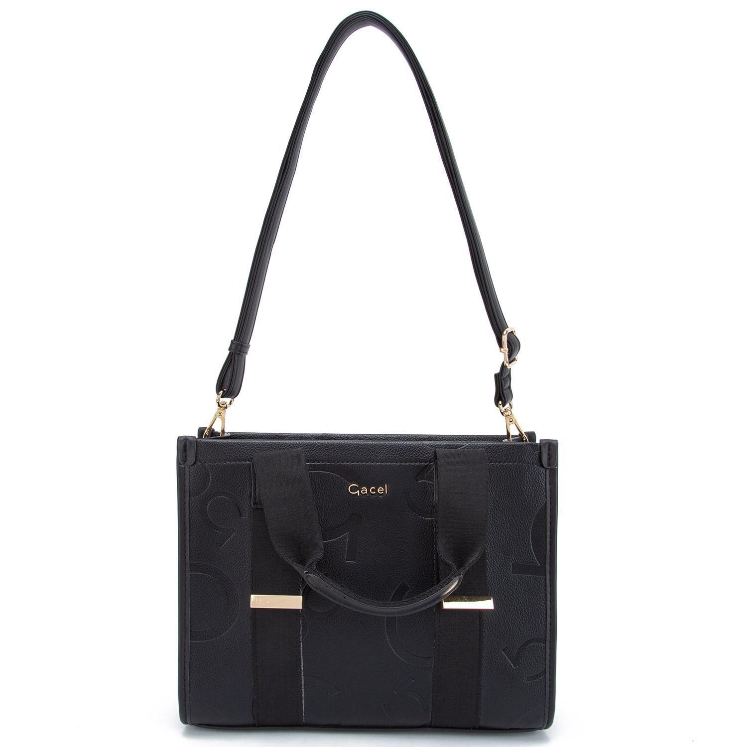 Cartera  Dos Asas Mediana  Gacel  Negro  Car3333-4