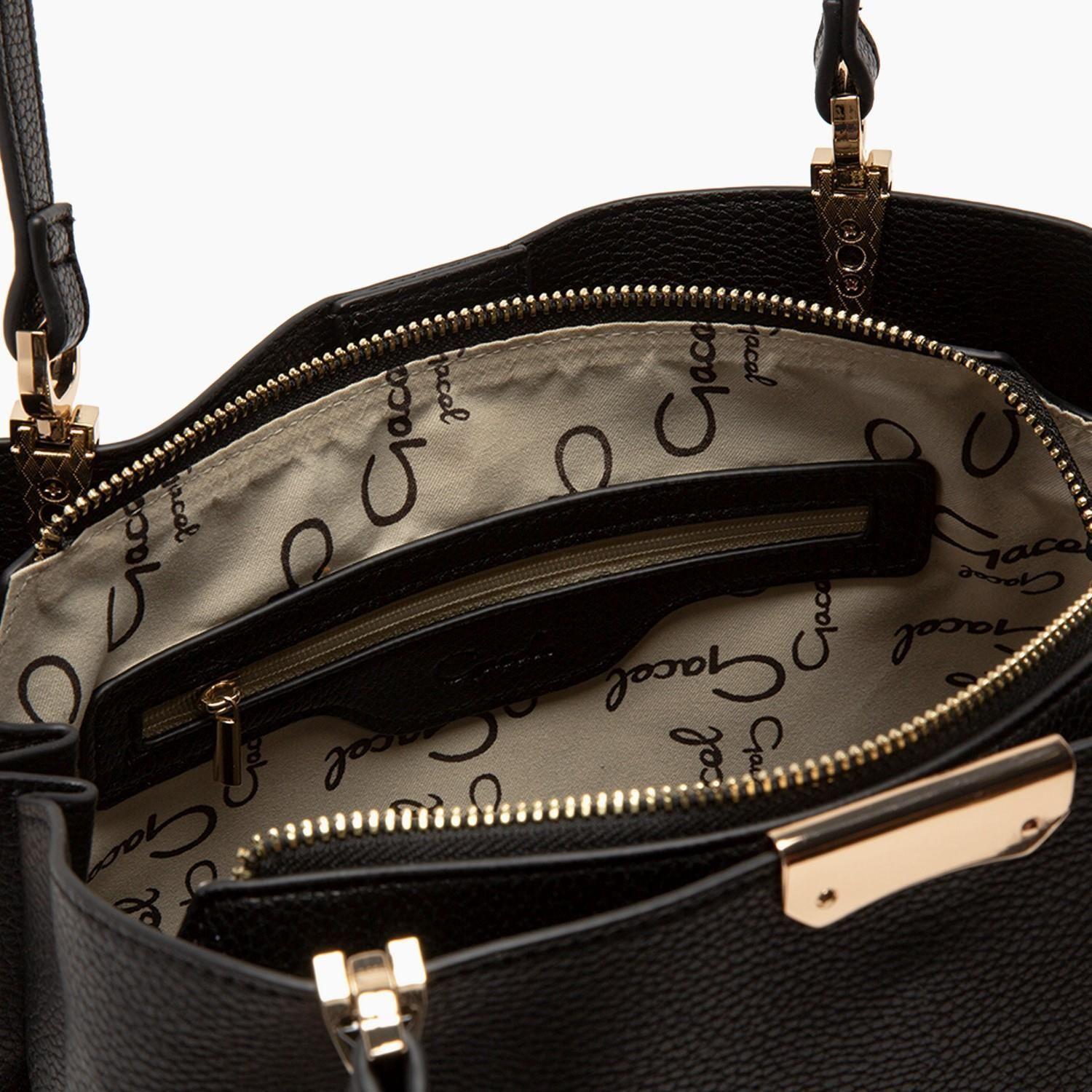 Cartera  Dos Asas Grande  Gacel  Negro  Car2702-5