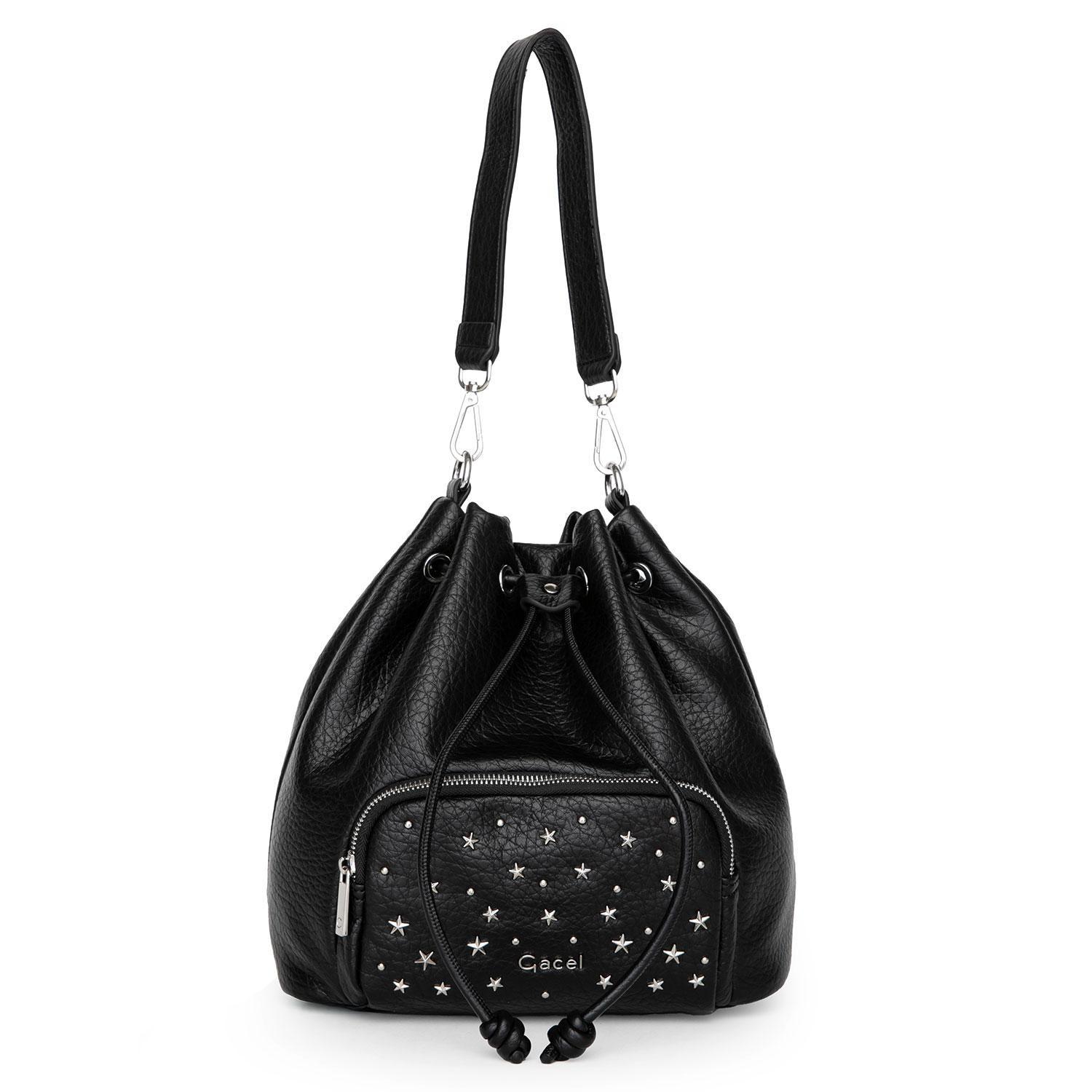 Cartera  Bucket  Gacel  Negro  Car3503-1