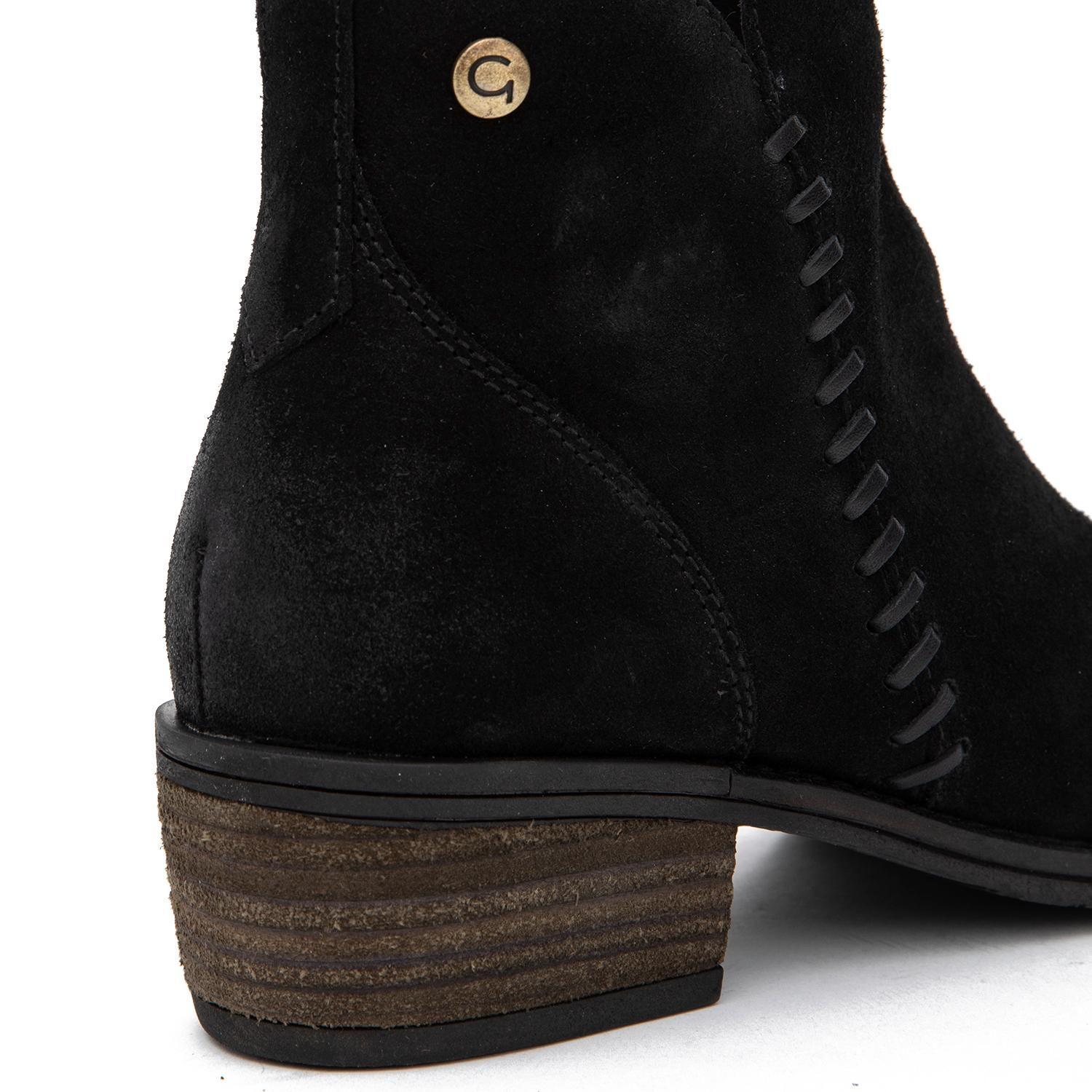 Botin de cuero mujer Gacel negro Gina-3
