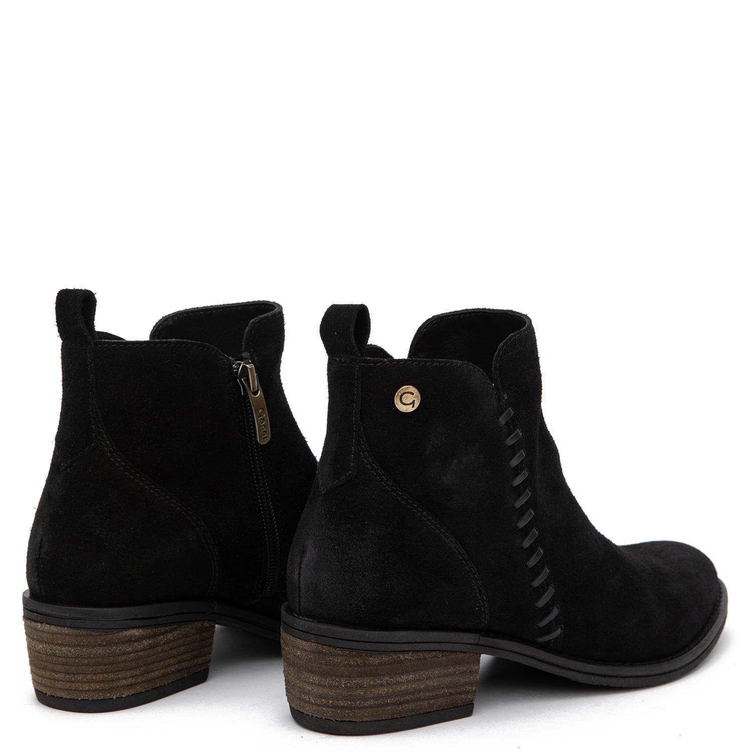 Botin de cuero mujer Gacel negro Gina-4