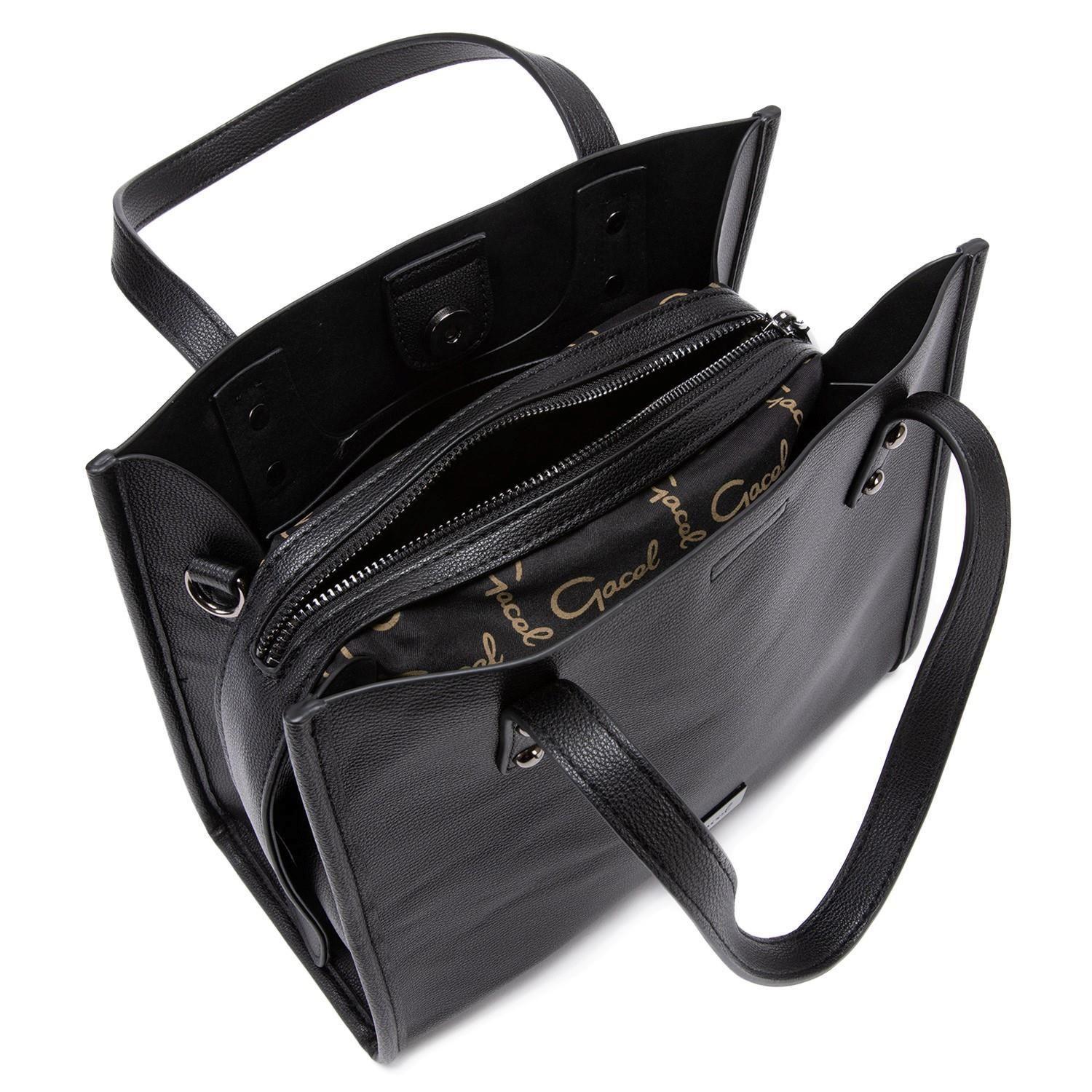 Cartera  Dos Asas Mediana  Gacel  Negro  Car2867-4
