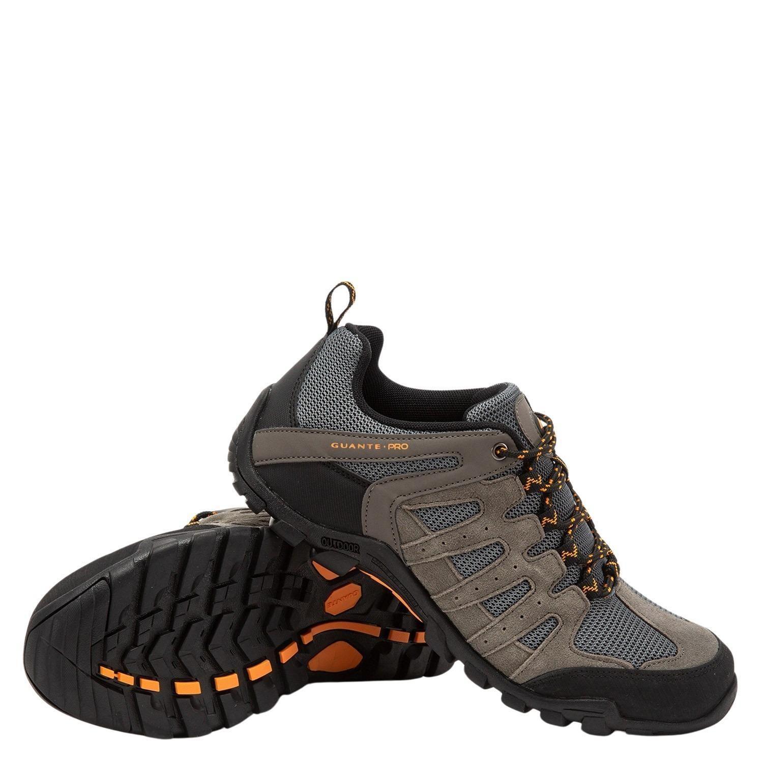 Zapatilla Outdoor de cuero hombre Guante gris Lascar-2