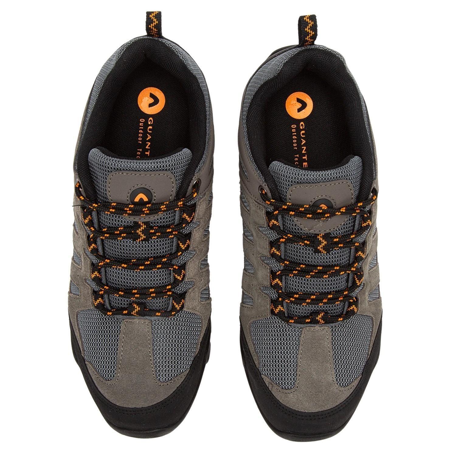 Zapatilla Outdoor de cuero hombre Guante gris Lascar-3