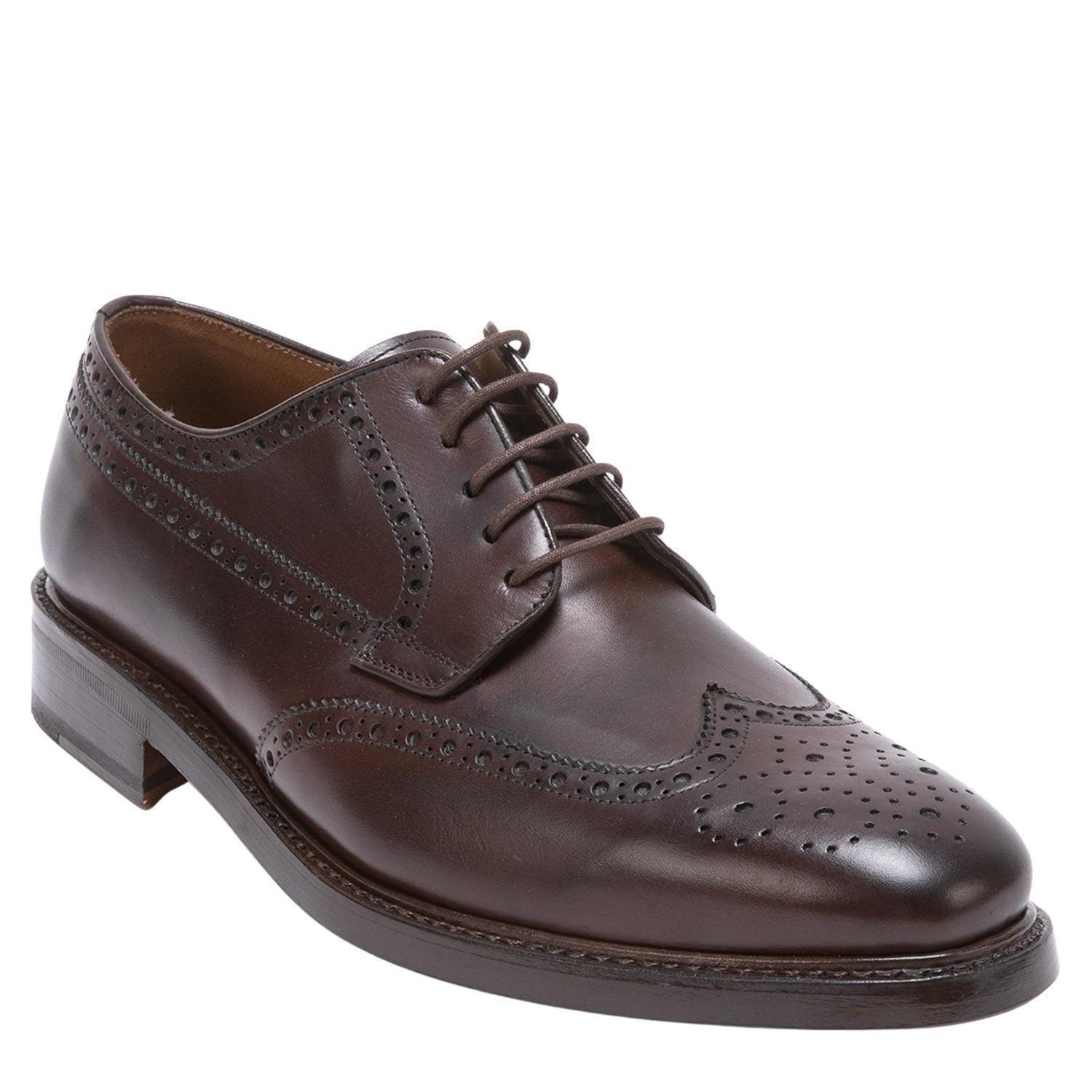 Zapato de cuero hombre Guante chocolate Suela Punteado-2