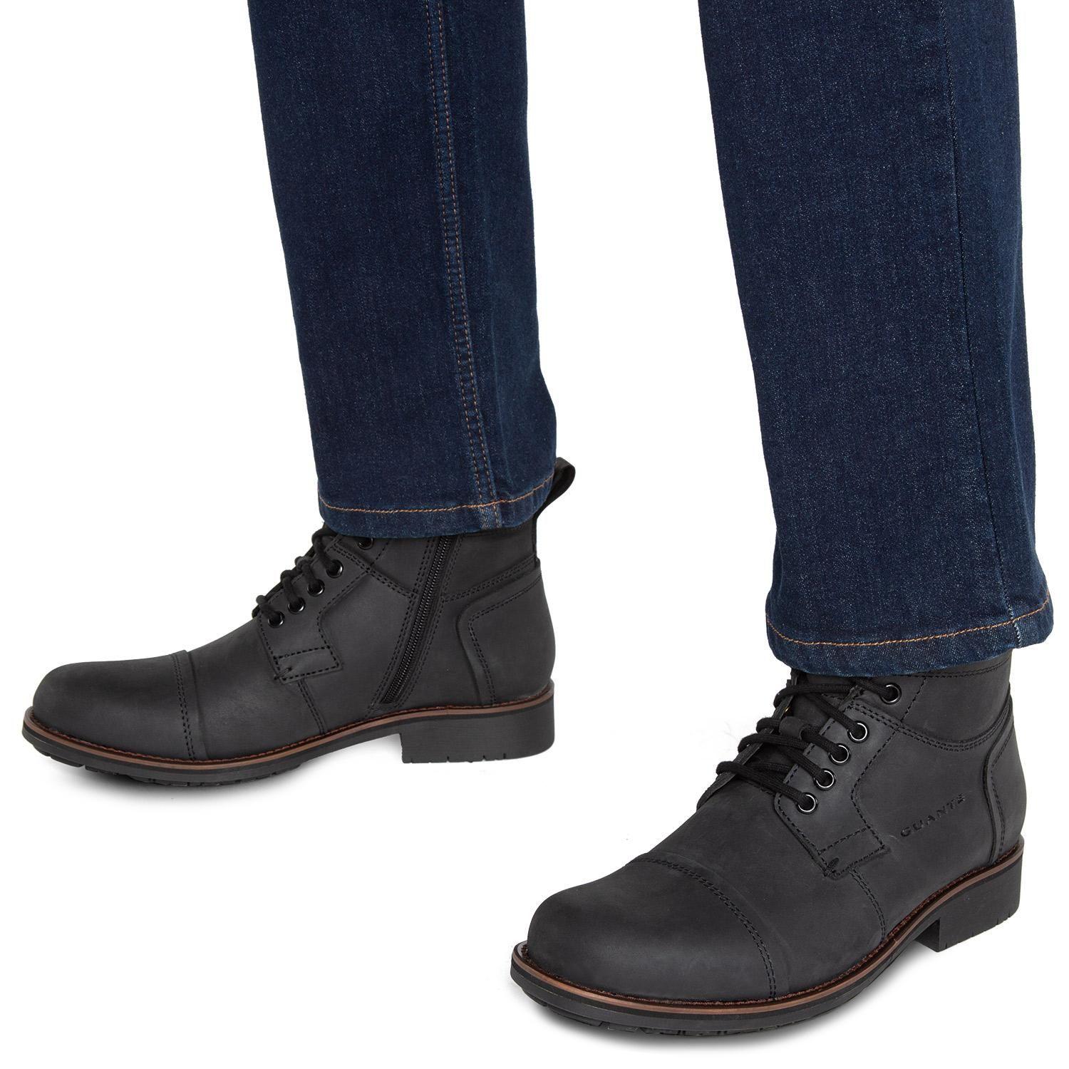 Botin de cuero hombre Guante negro Lancaster-1