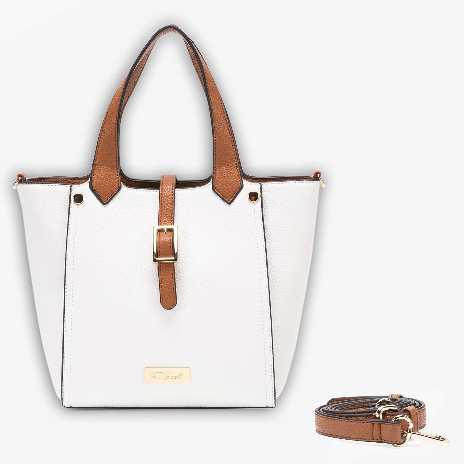 Cartera  Dos Asas Mediana  Gacel  Blanco  Car2828-0