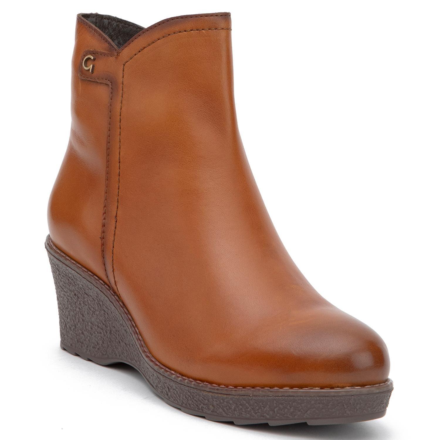 Botin de cuero mujer Gacel tostado Leda-2