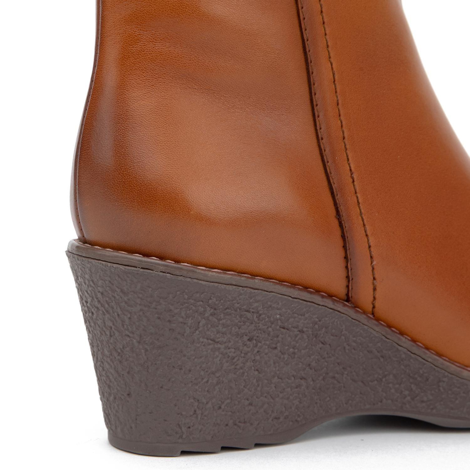 Botin de cuero mujer Gacel tostado Leda-3