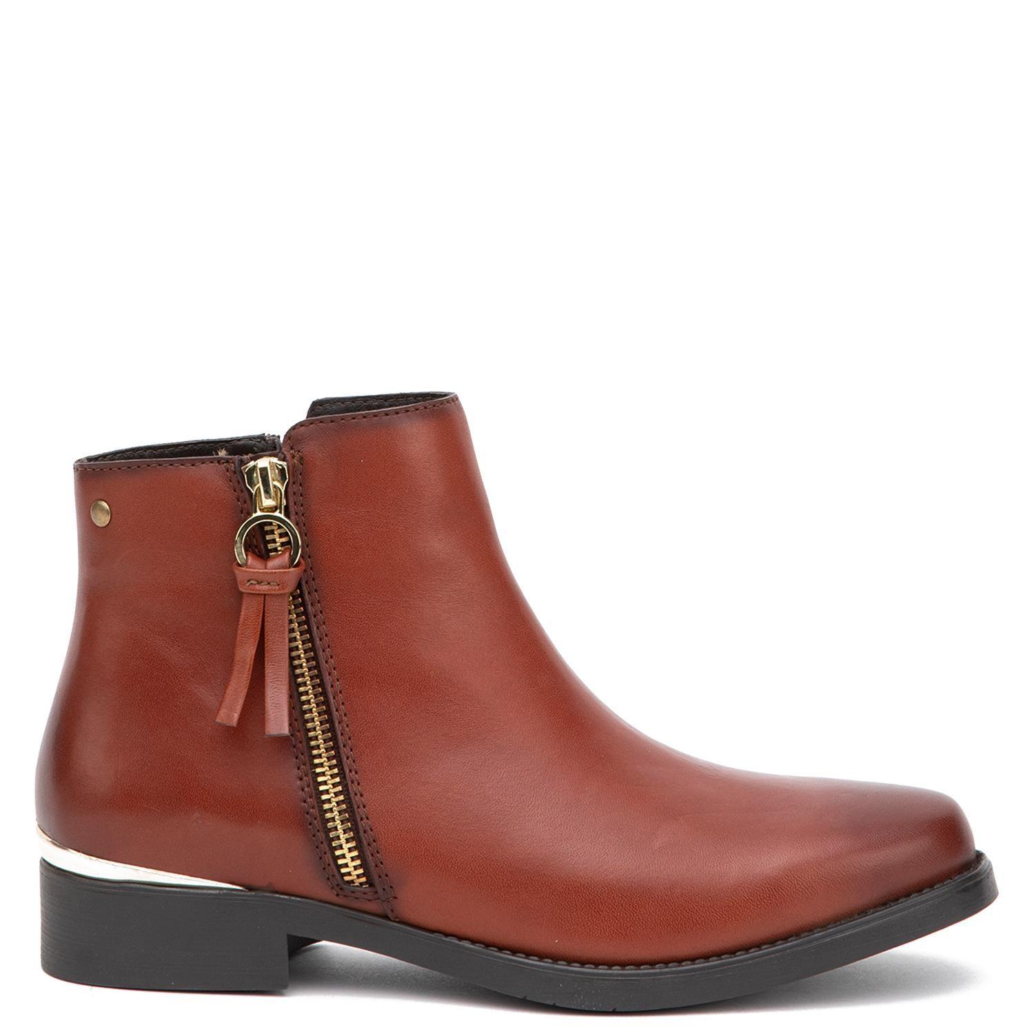 Botin de cuero mujer Gacel tabaco Hortencia-0