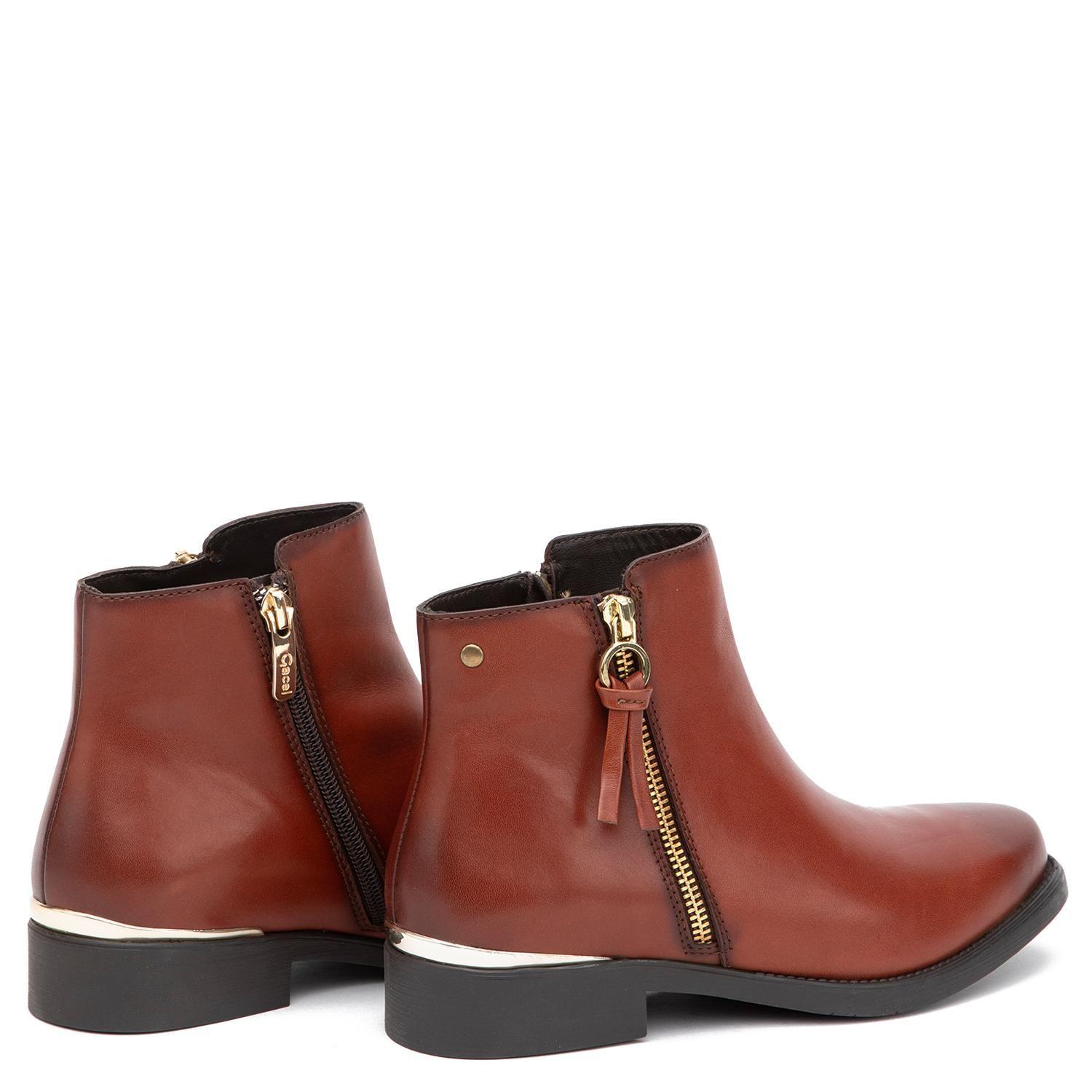Botin de cuero mujer Gacel tabaco Hortencia-4