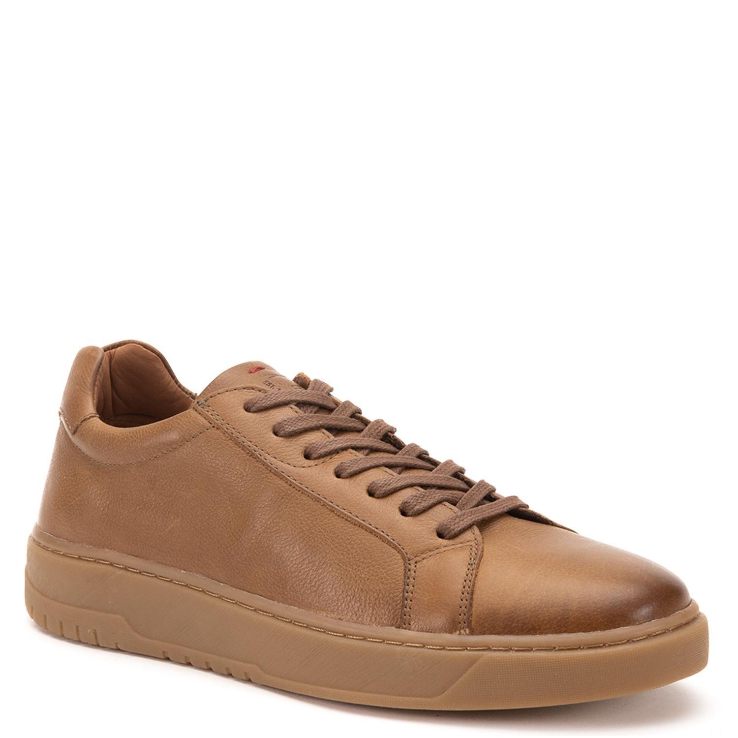 Zapatilla de cuero hombre Guante café Hong Kong-2