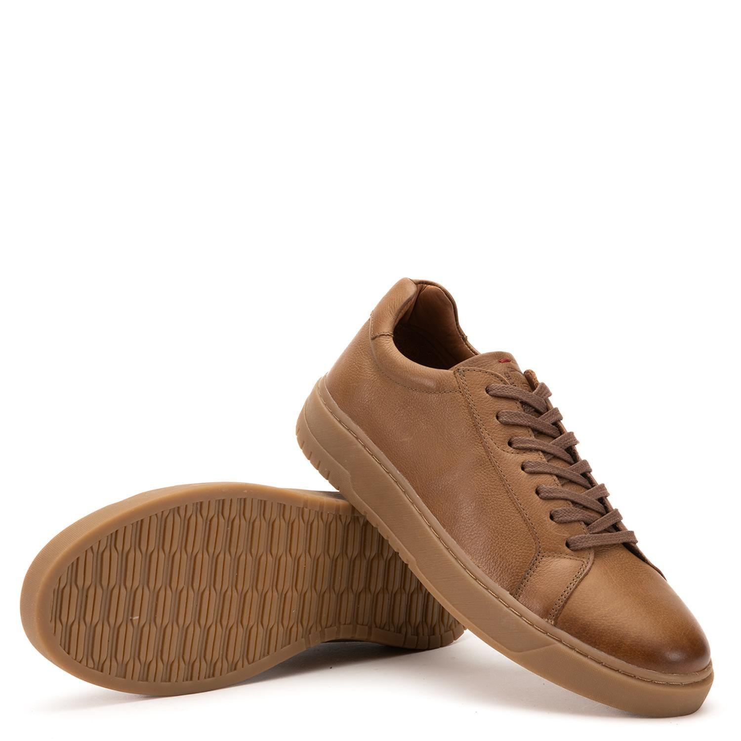 Zapatilla de cuero hombre Guante café Hong Kong-3