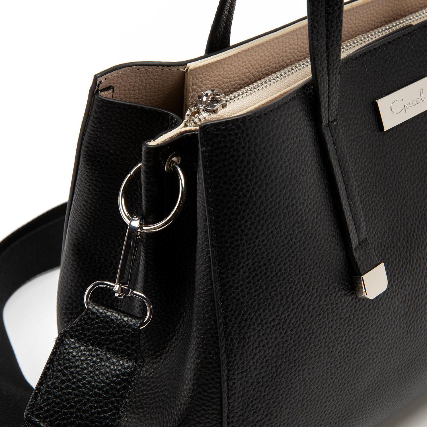 Cartera  Dos Asas Mediana  Gacel  Negro  Car3047-3