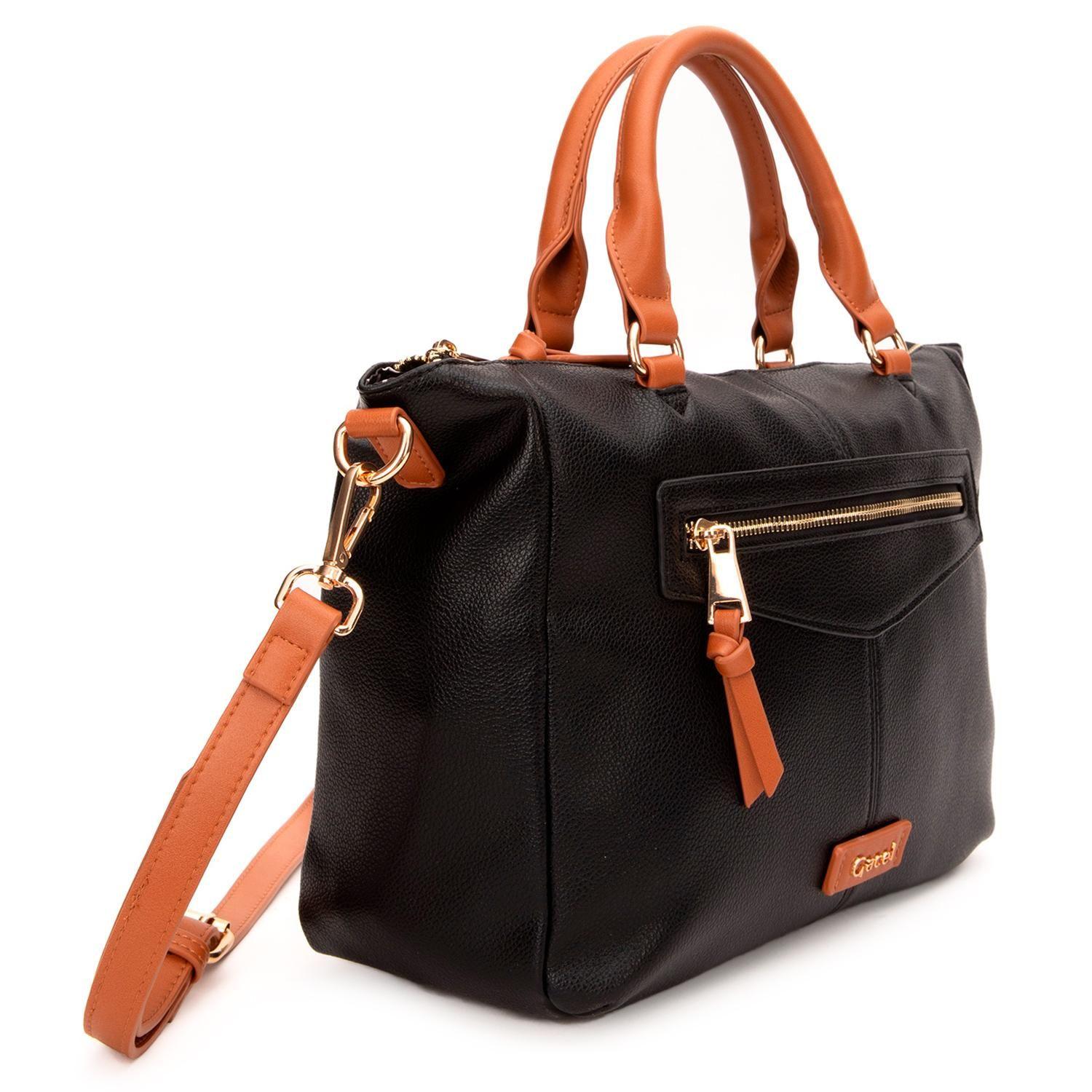 Cartera  Dos Asas Mediana  Gacel  Negro  Car3486-3