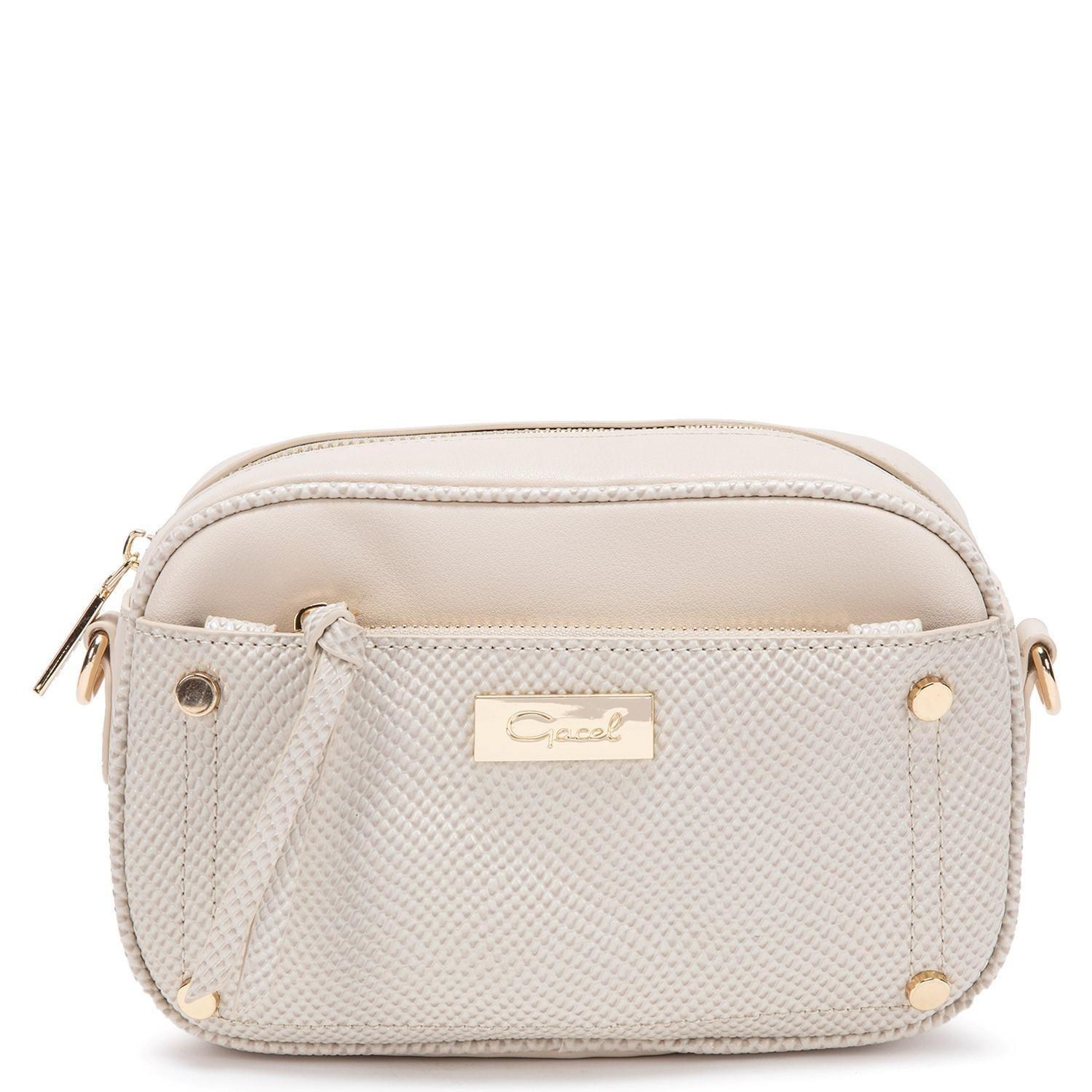 Cartera  Bandolera Grande  Gacel  Off White  Car2885-0