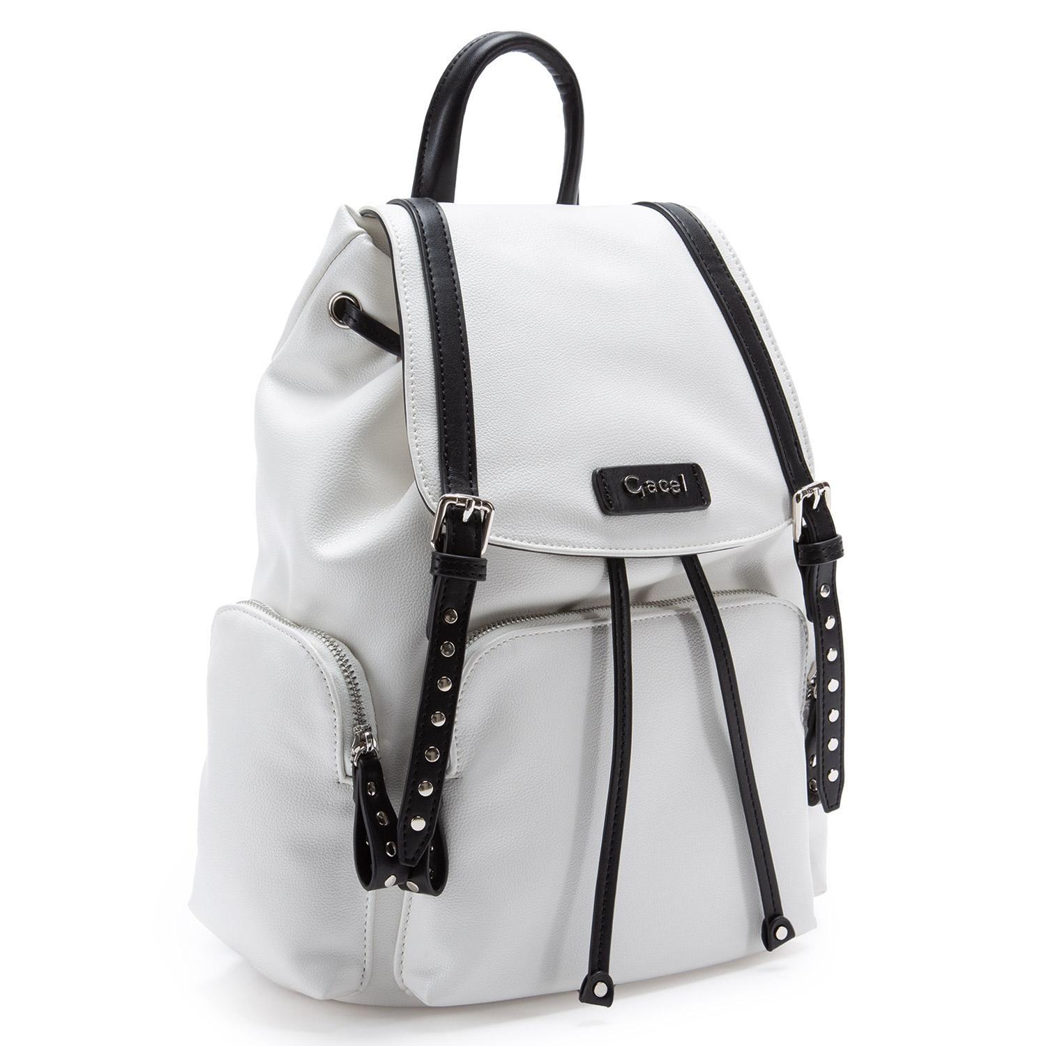 Mochila  Grande  Gacel  Blanco  Car3388-2