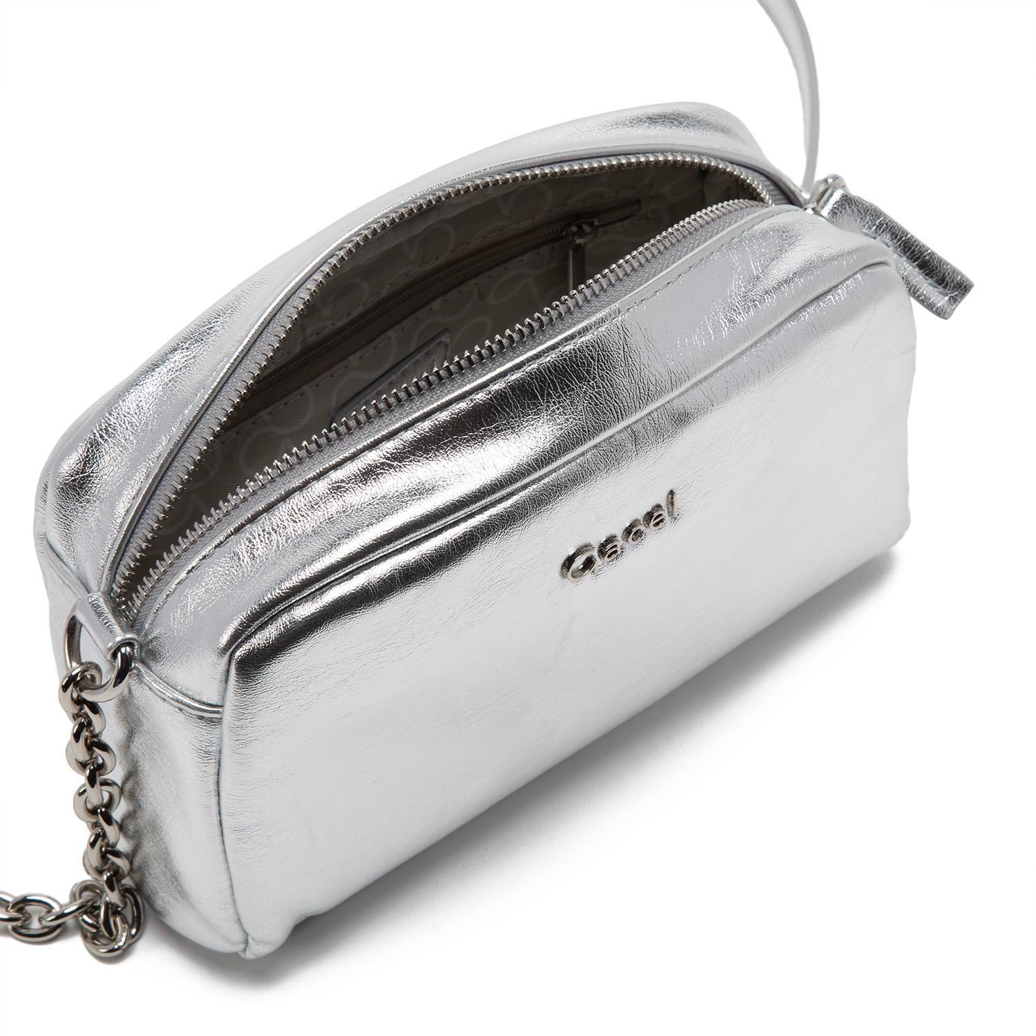 Cartera  Bandolera Pequeña  Gacel  Plateado  Car3295-5