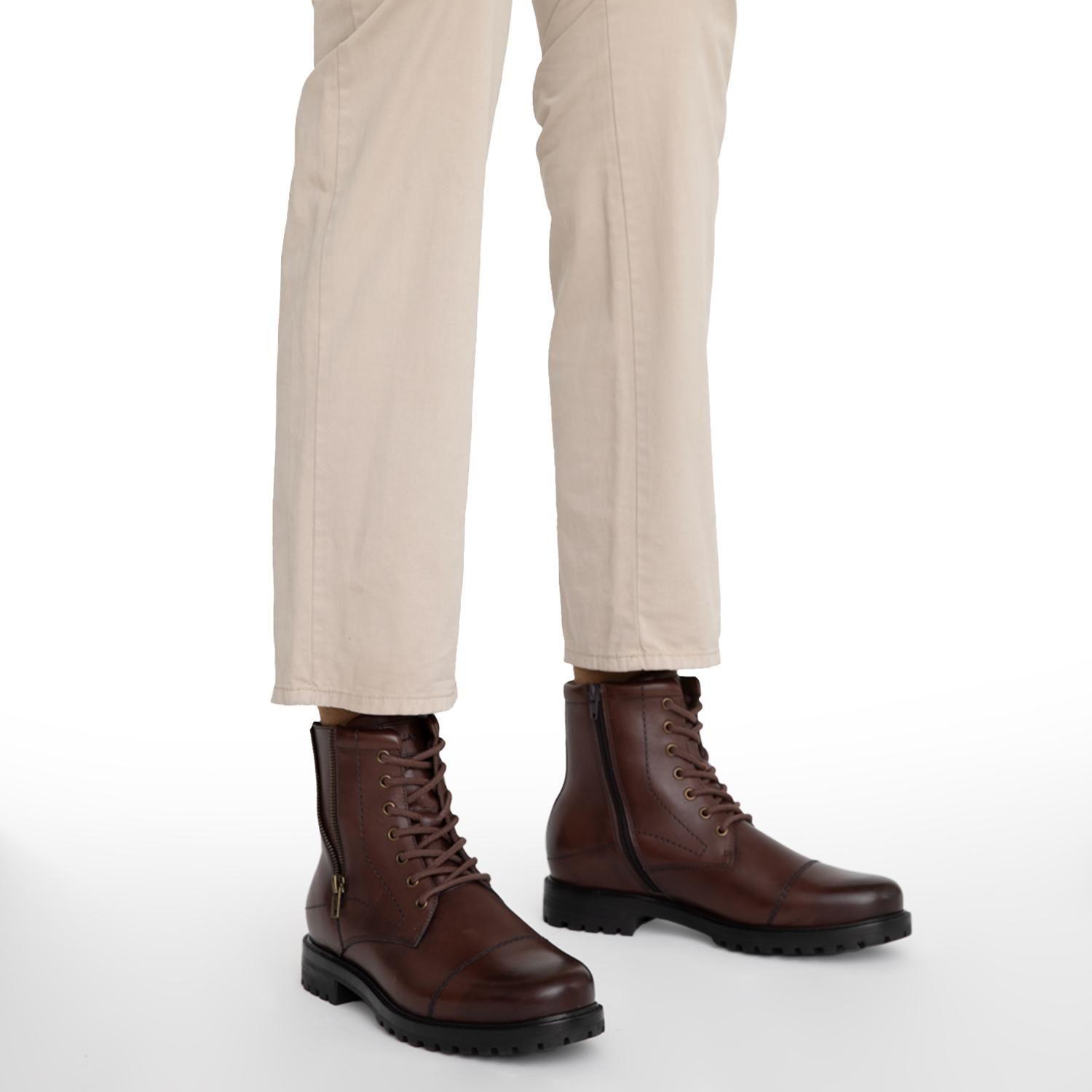 Botin de cuero hombre Guante chocolate Estocolmo-1
