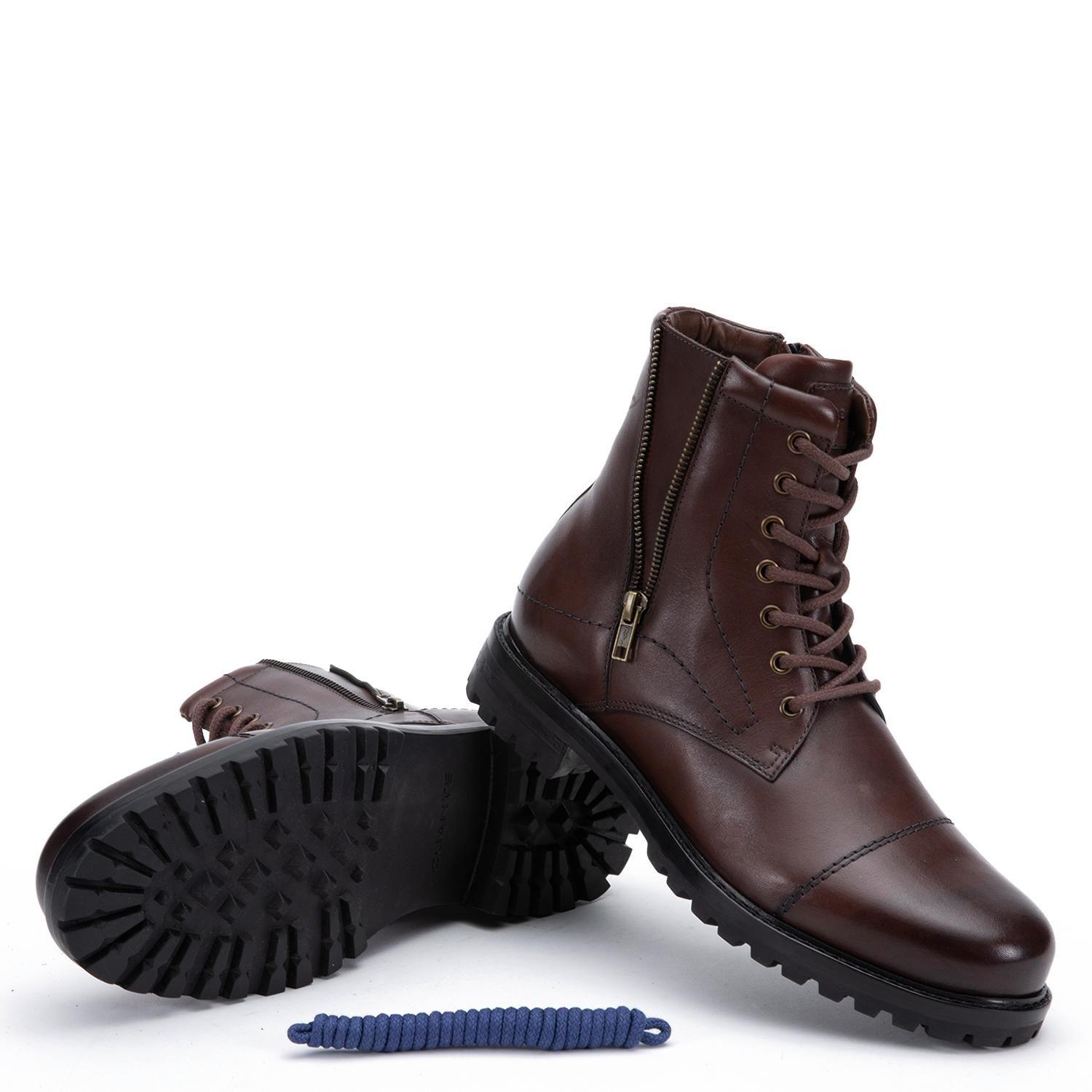 Botin de cuero hombre Guante chocolate Estocolmo-3