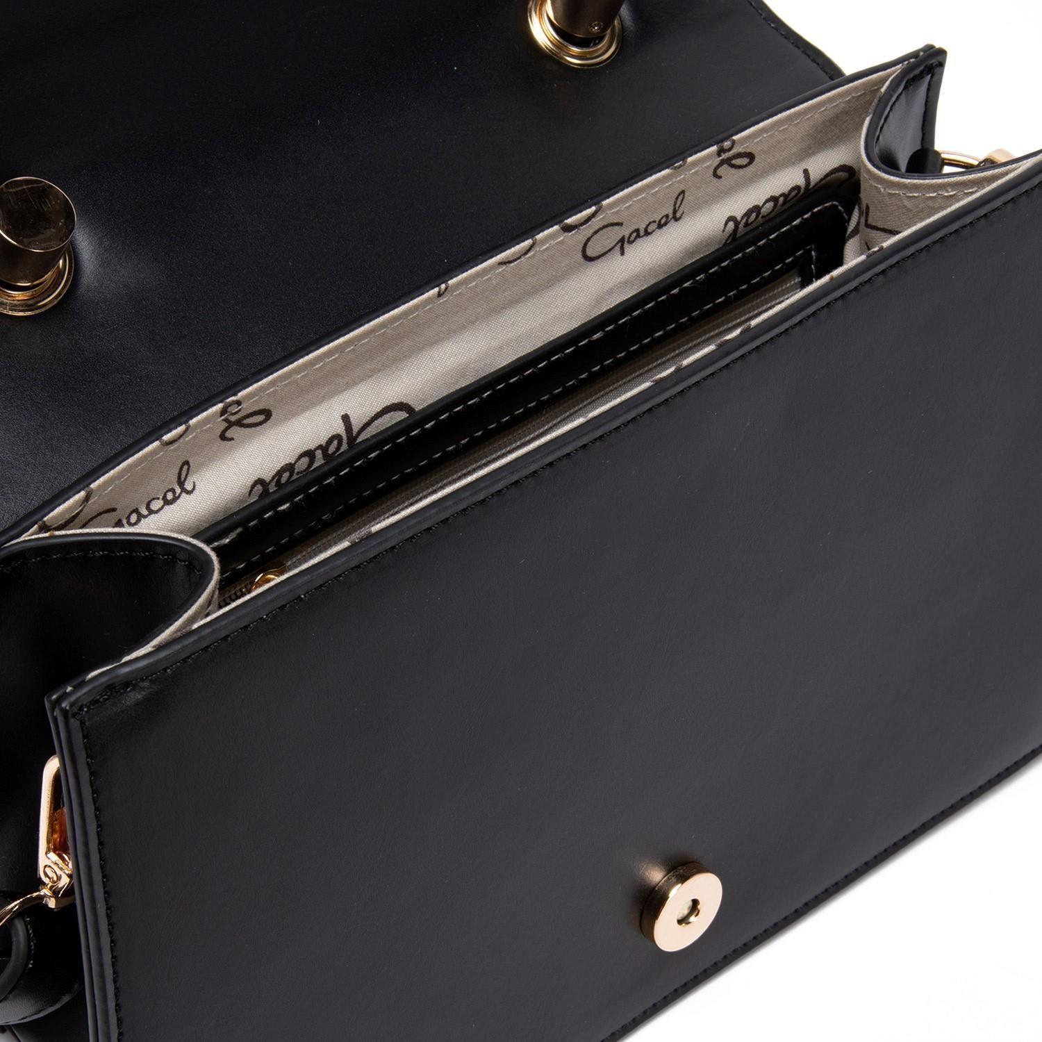 Cartera  Retro Con Tapa  Gacel  Negro  Car2938-4