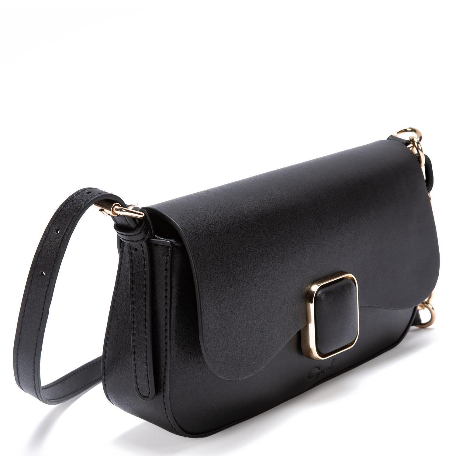 Cartera  Retro Con Tapa  Gacel  Negro  Car2931-2