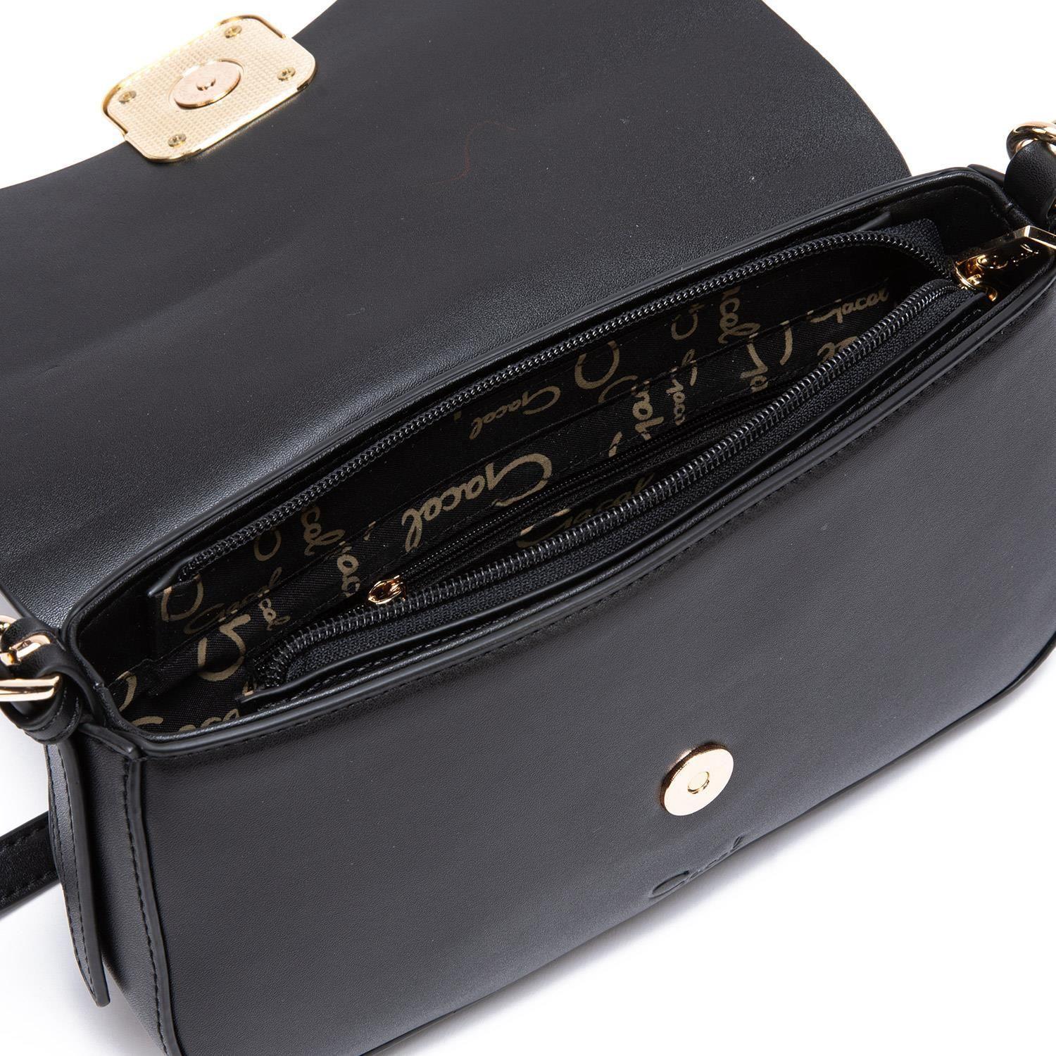 Cartera  Retro Con Tapa  Gacel  Negro  Car2931-4