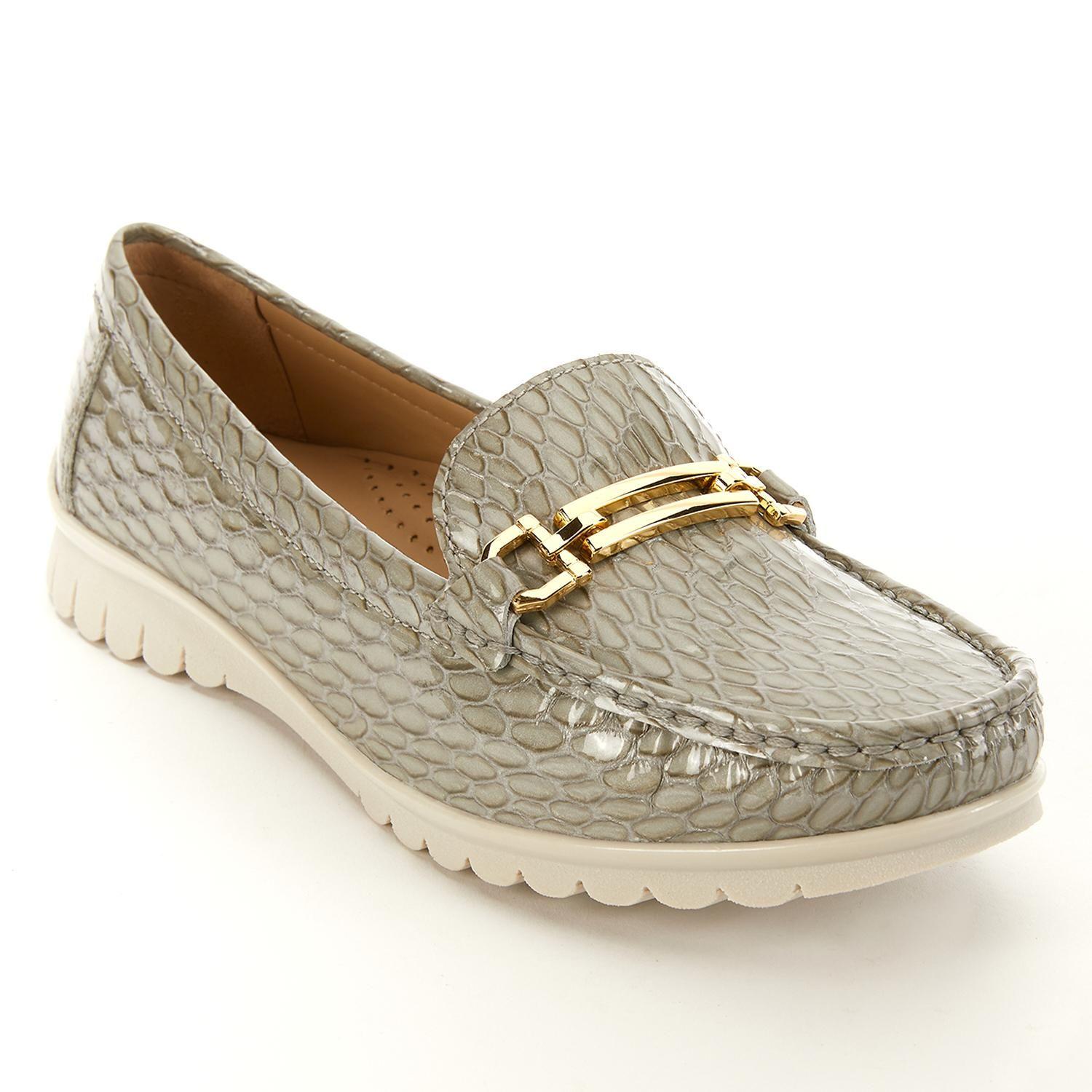 Mocasin de cuero mujer Gacel gris Trini-2