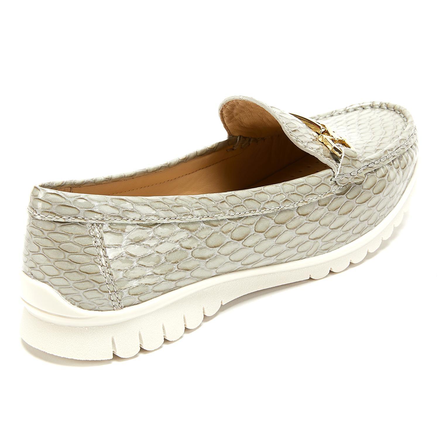 Mocasin de cuero mujer Gacel gris Trini-4