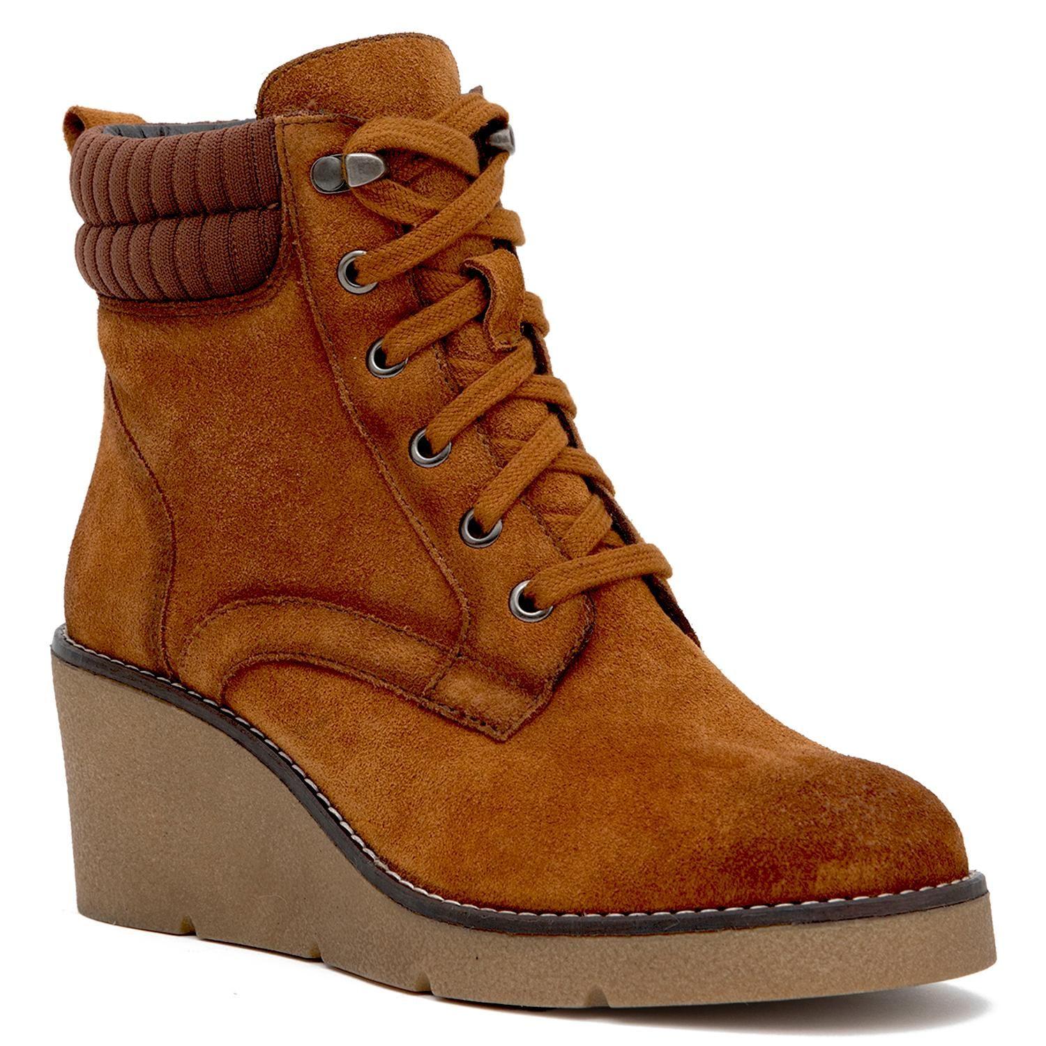 Botin de cuero mujer Gacel tostado Ledy-2