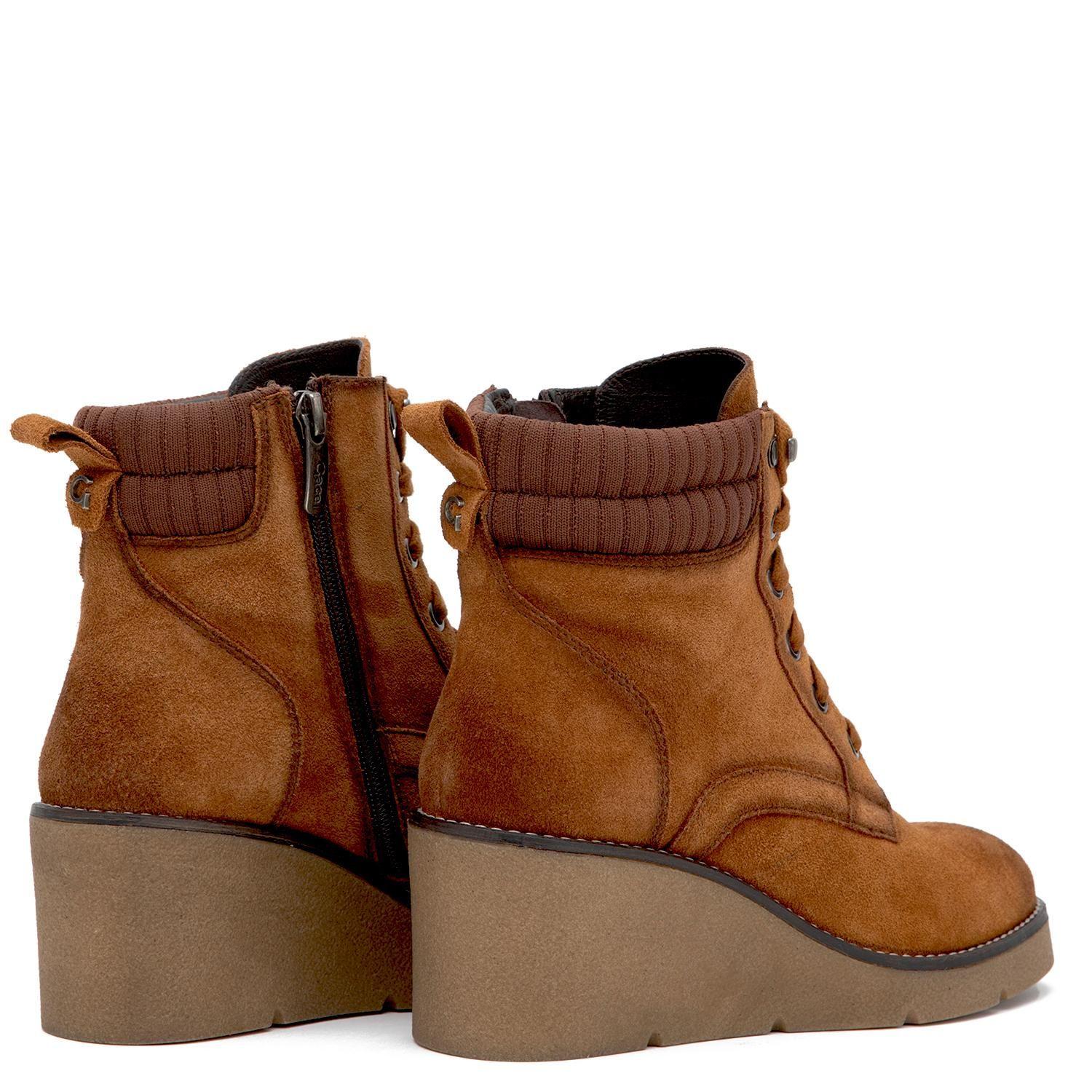 Botin de cuero mujer Gacel tostado Ledy-4