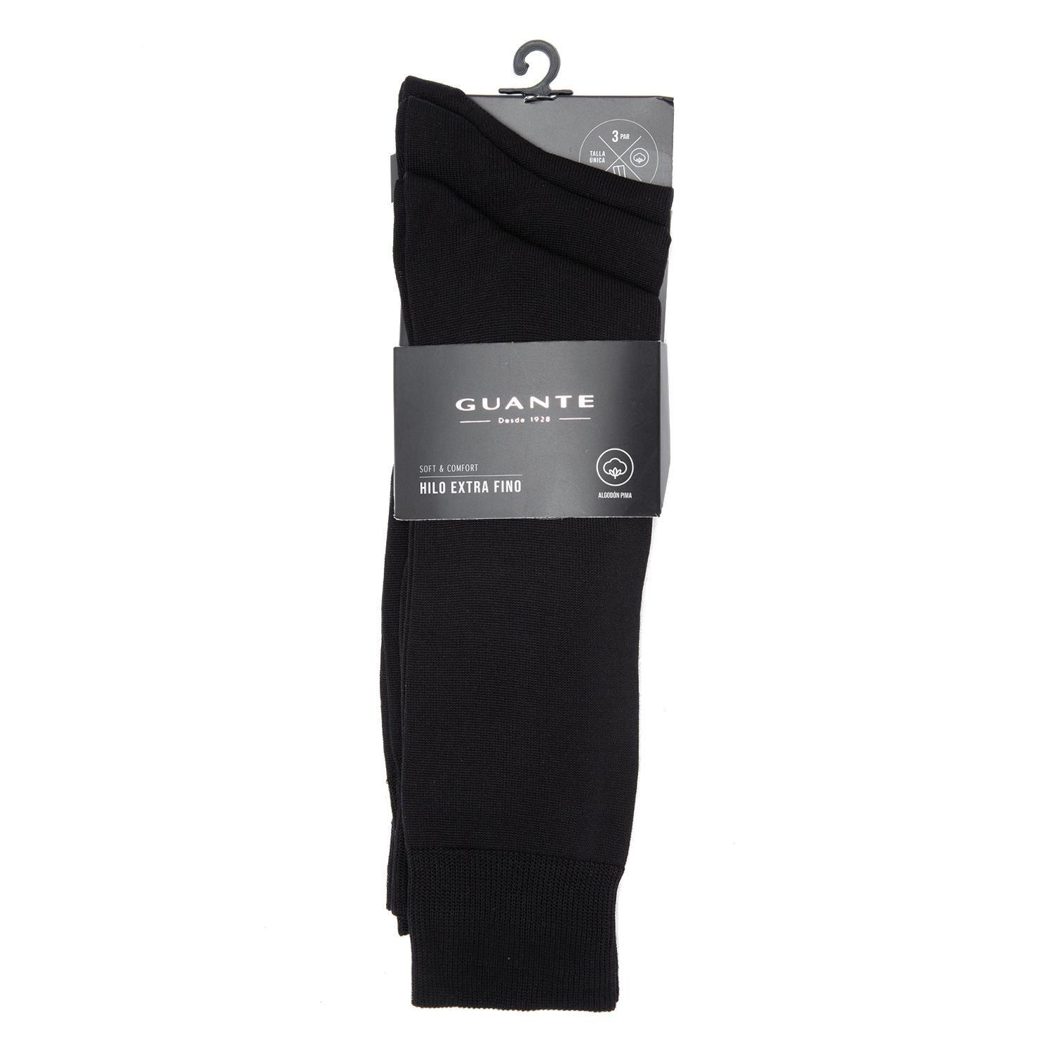 Calcetin hombre Guante negro Calcetin Hilo Extra Fino-3