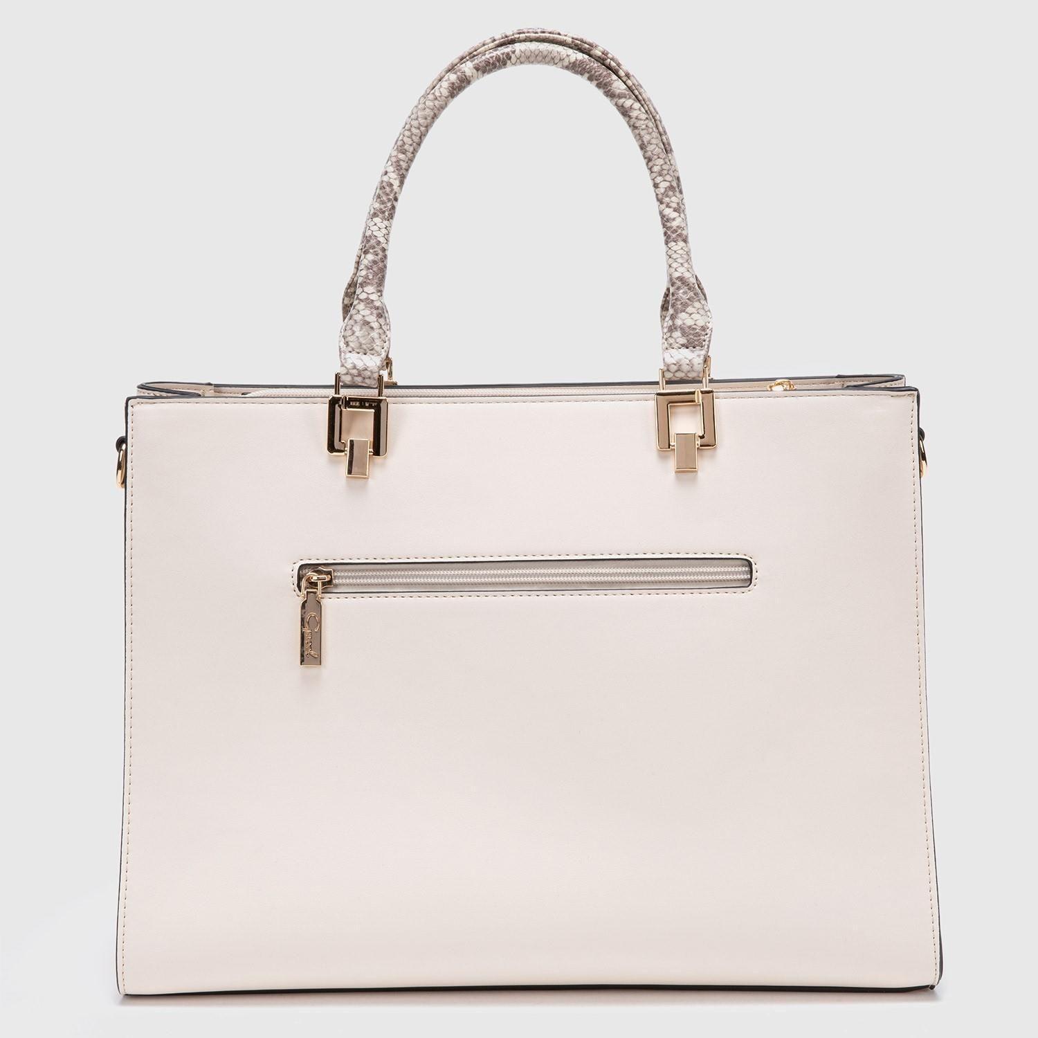 Cartera  Dos Asas Grande  Gacel  Off White  Car2836-1