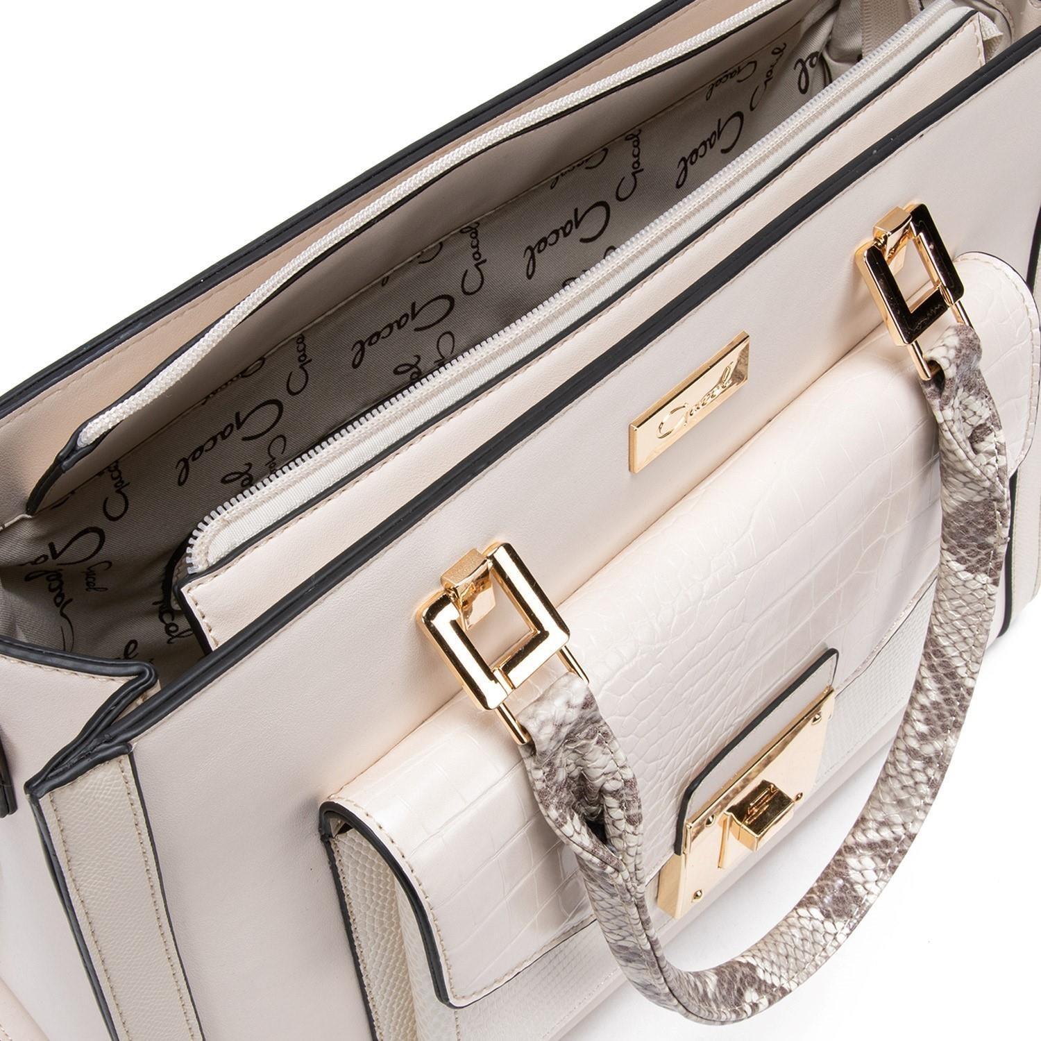 Cartera  Dos Asas Grande  Gacel  Off White  Car2836-4