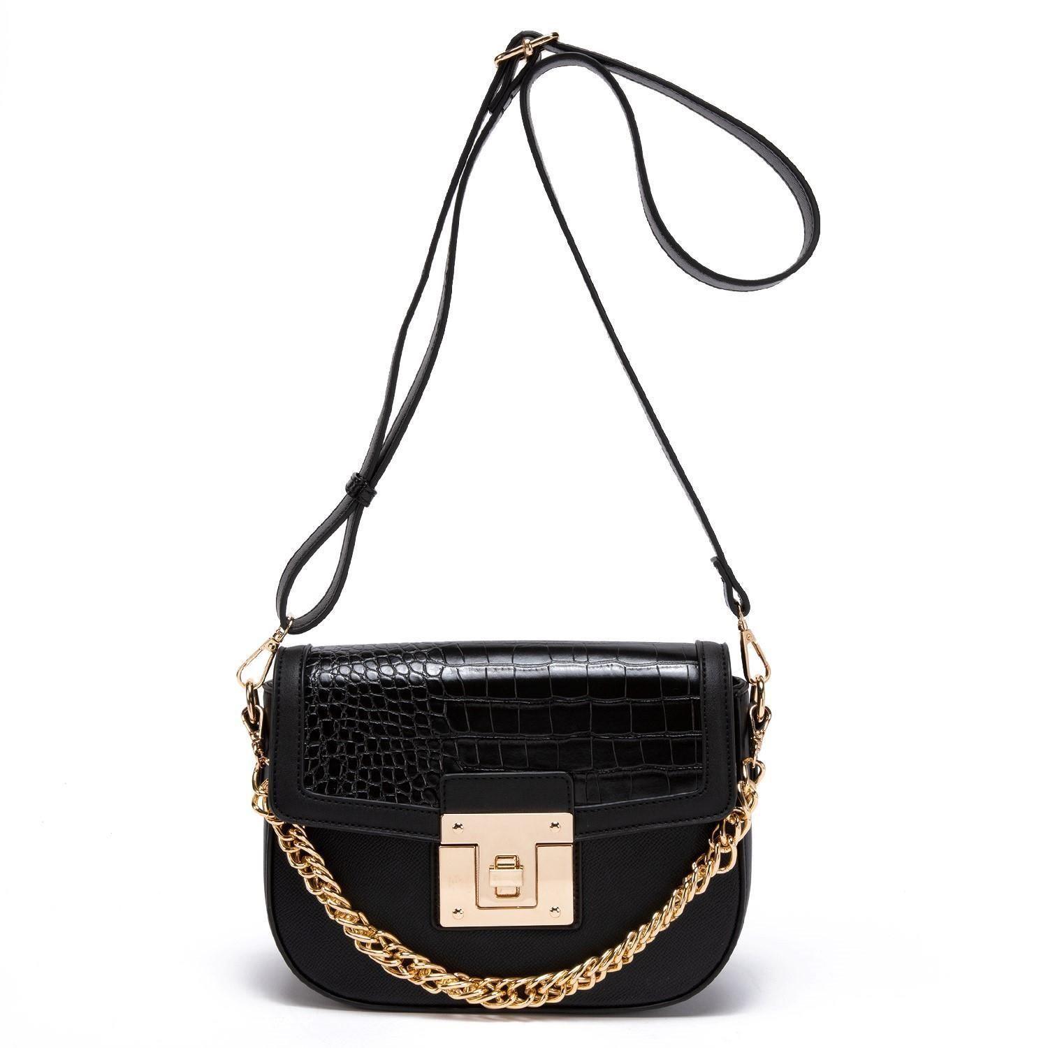 Cartera  Retro Con Tapa  Gacel  Negro  Car2936-0